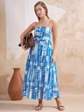 Vara By Vishudh Women Blue Printed Maxi Dress