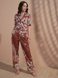 Vara By Vishudh Women Brown Top With Trouser - Brown - Image 1