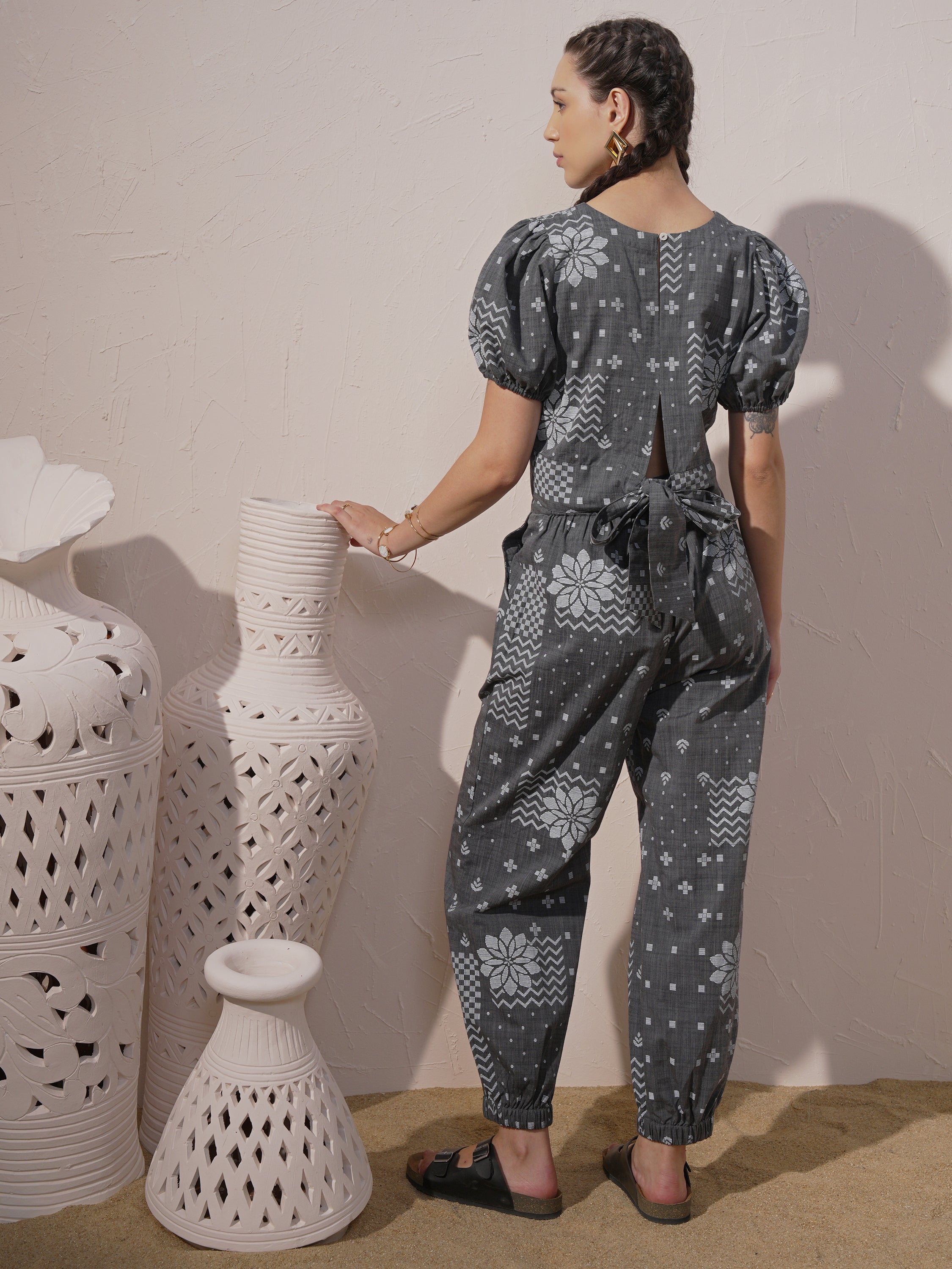 Vara By Vishudh Women Black Top With Joggers - Black - Image 3