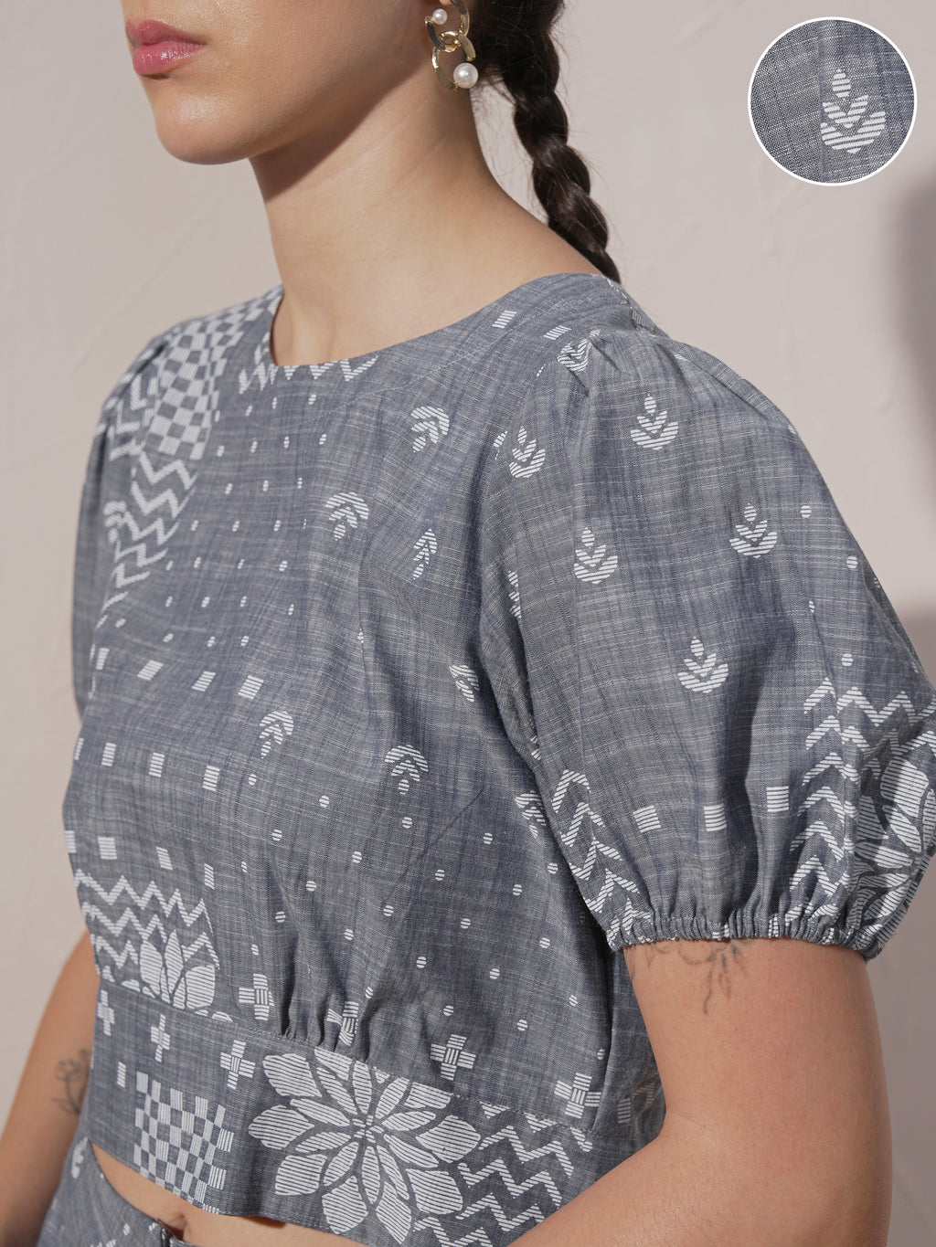 Vara By Vishudh Women Blue Top With Joggers - Blue - Image 5
