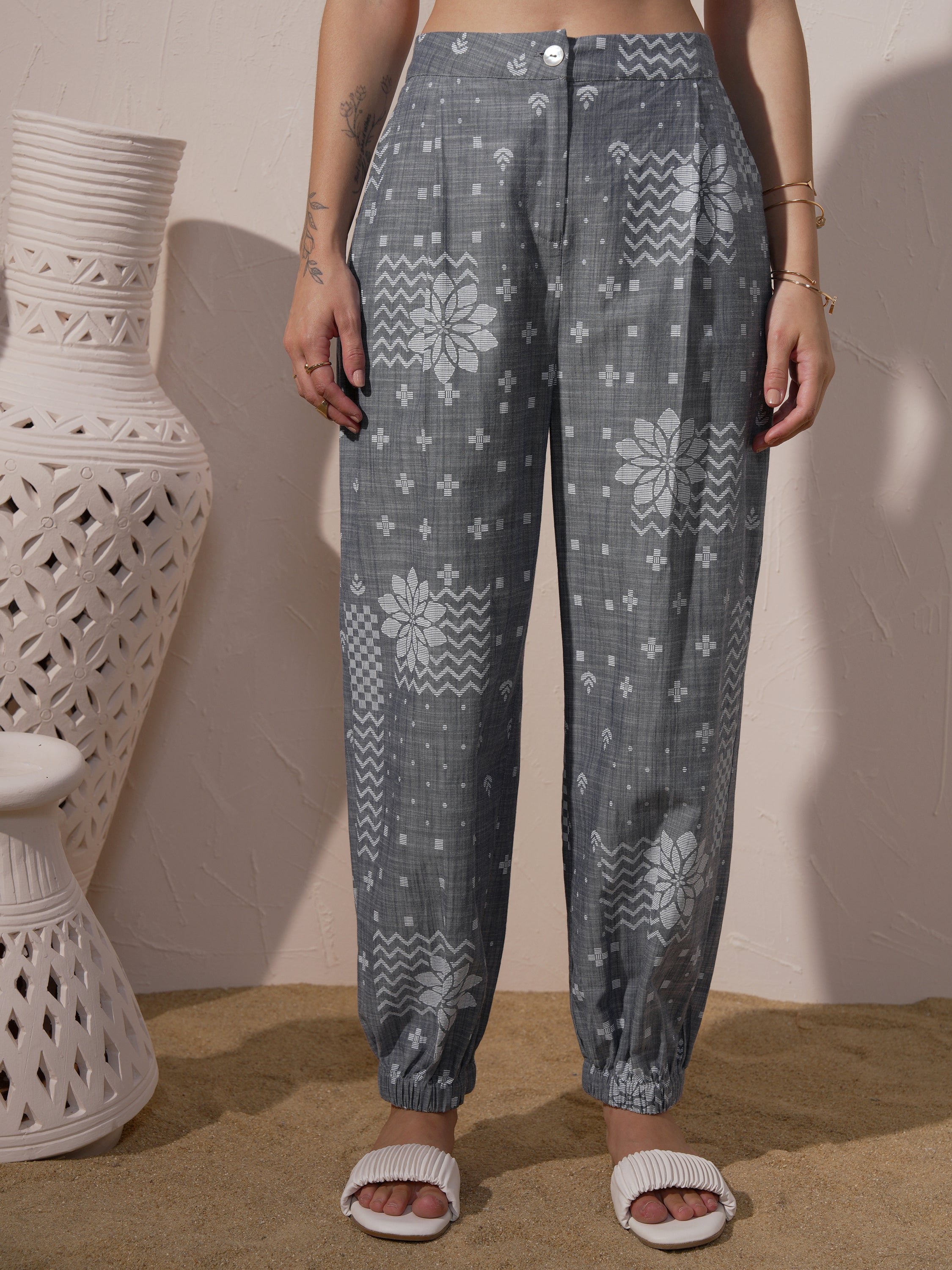 Vara By Vishudh Women Blue Top With Joggers - Blue - Image 8