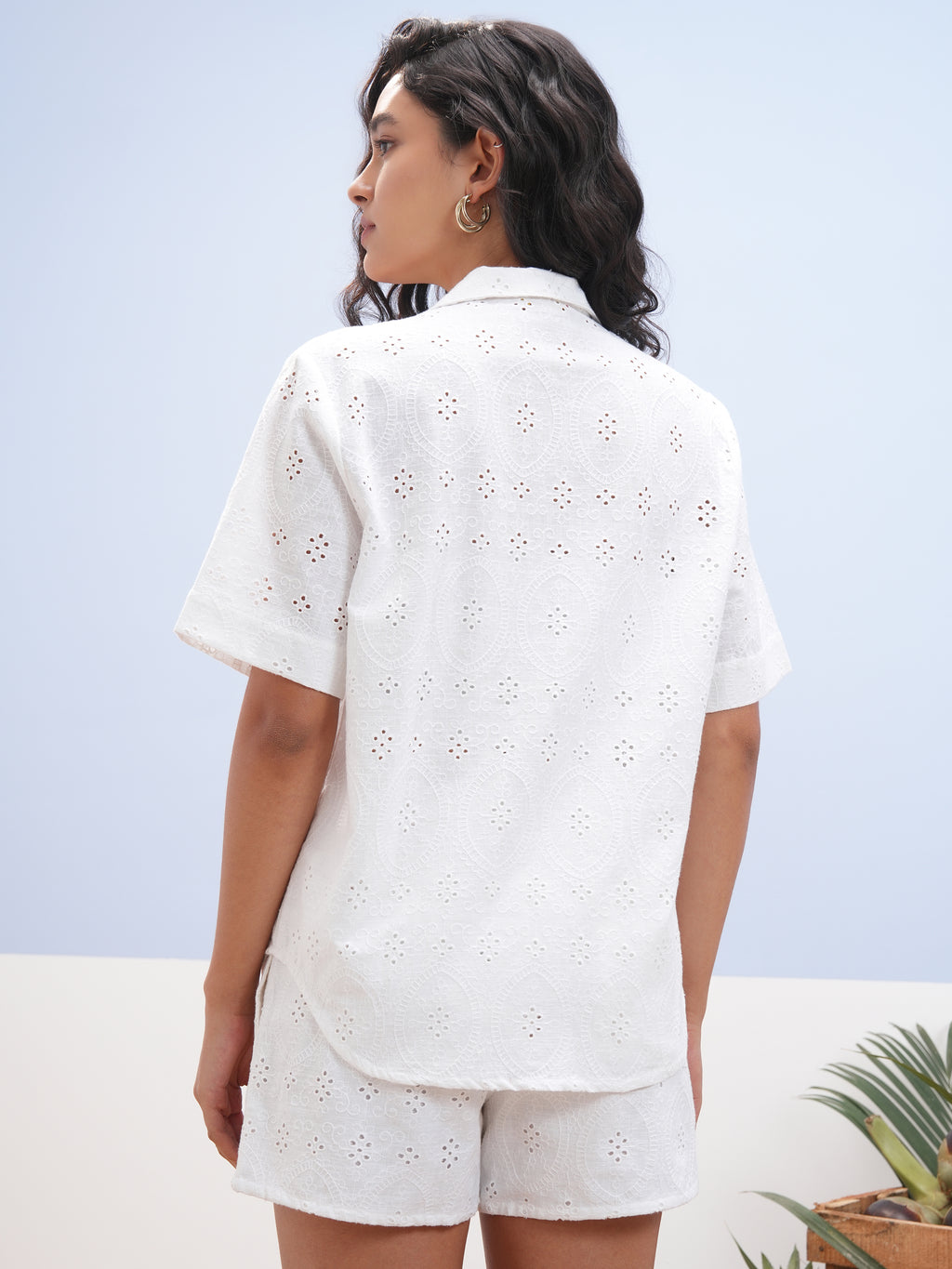 Vara By Vishudh Women White Shirt With Short - White - Image 3