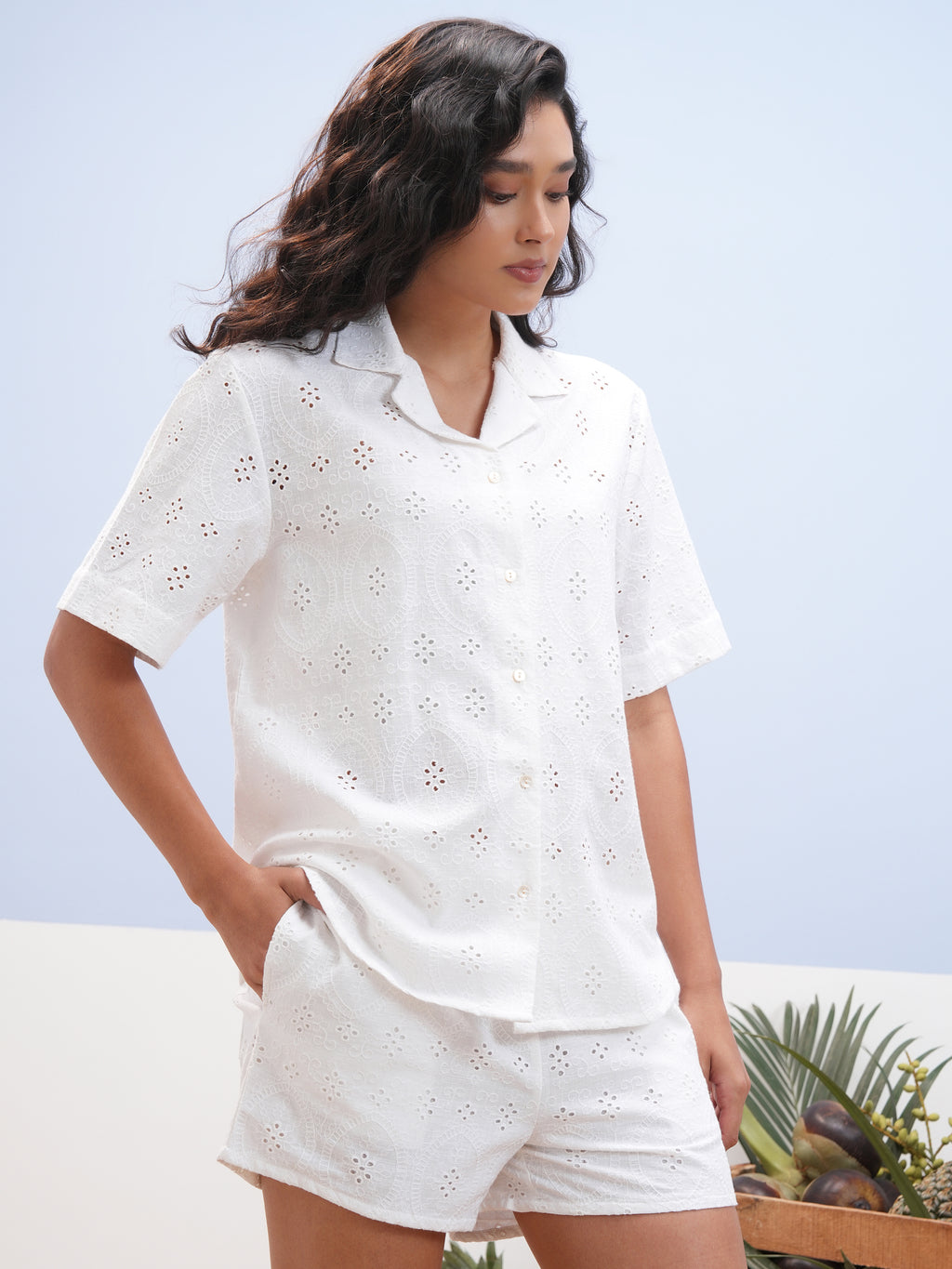 Vara By Vishudh Women White Shirt With Short - White - Image 6