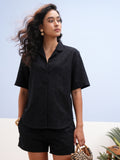 Vara By Vishudh Women Black Shirt With Short - Black - Image 1
