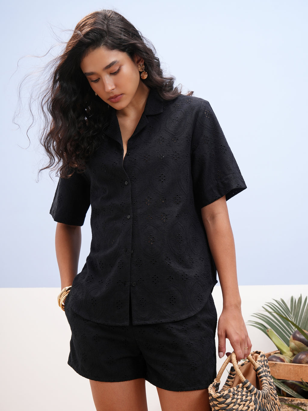 Vara By Vishudh Women Black Shirt With Short - Black - Image 4