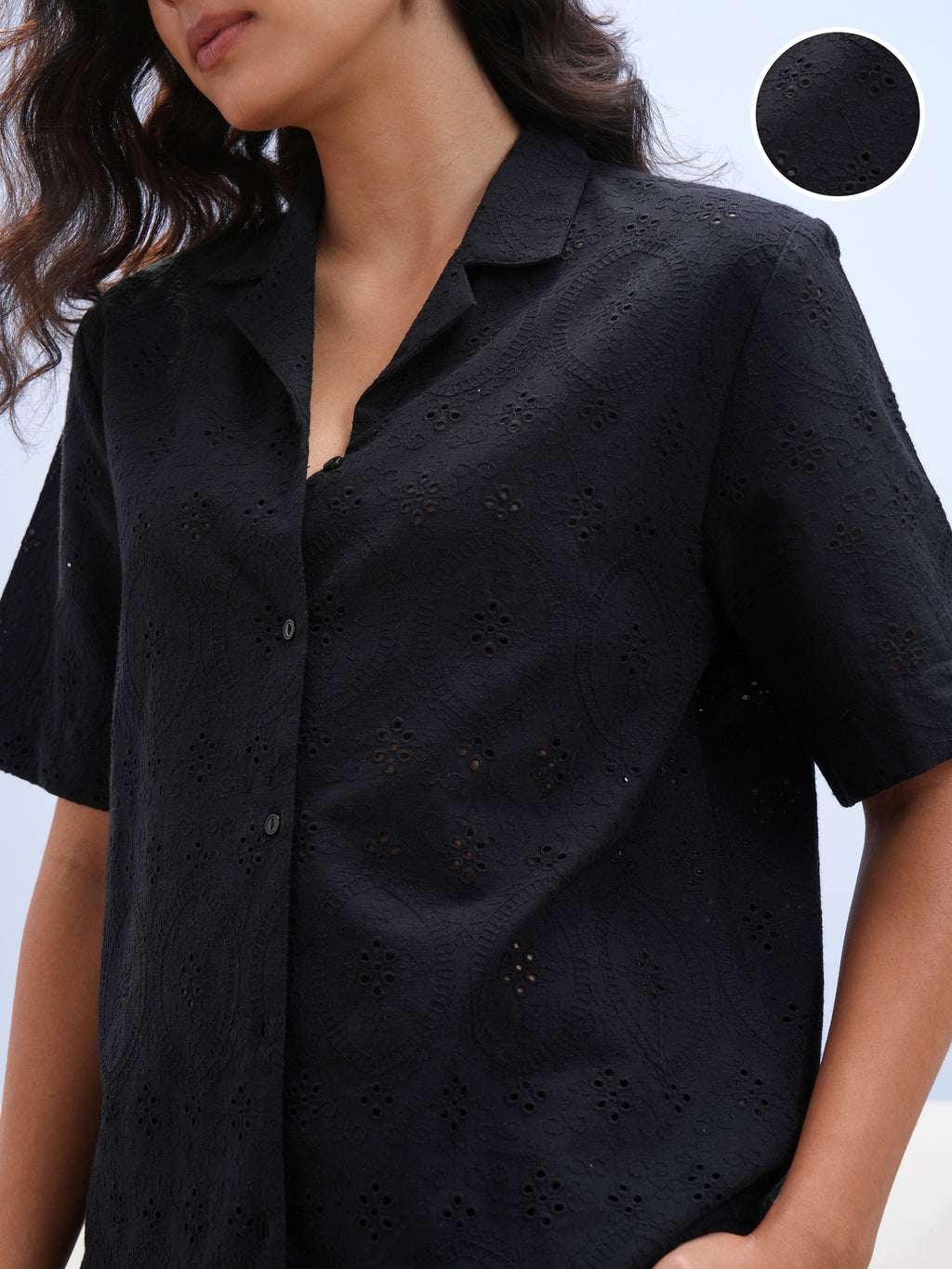 Vara By Vishudh Women Black Shirt With Short - Black - Image 5