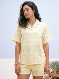 Vara By Vishudh Women Yellow Shirt With Short - Yellow - Image 1