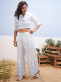 Vara By Vishudh Women White Shirt With Palazzos - White - Image 1