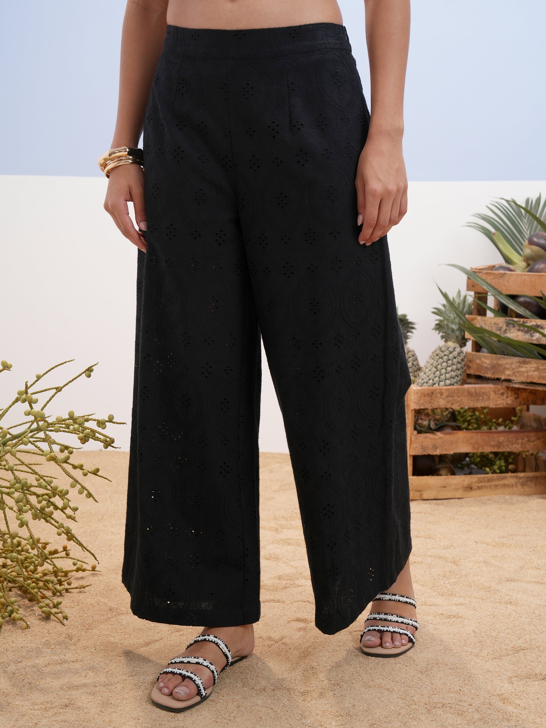 Vara By Vishudh Women Black Shirt With Palazzos - Black - Image 7