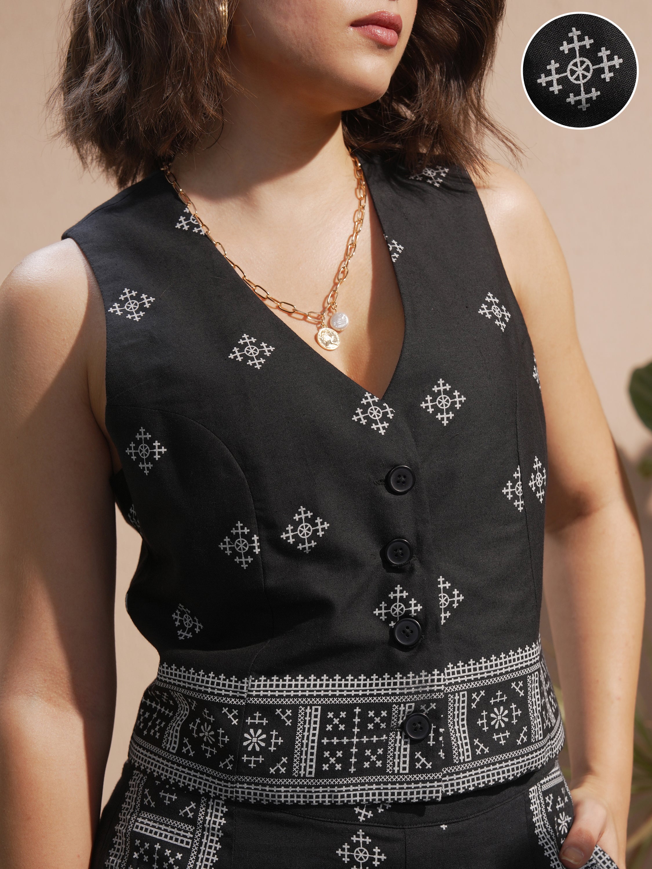 Vara By Vishudh Women Black Blazer With Palazzos - Black - Image 5