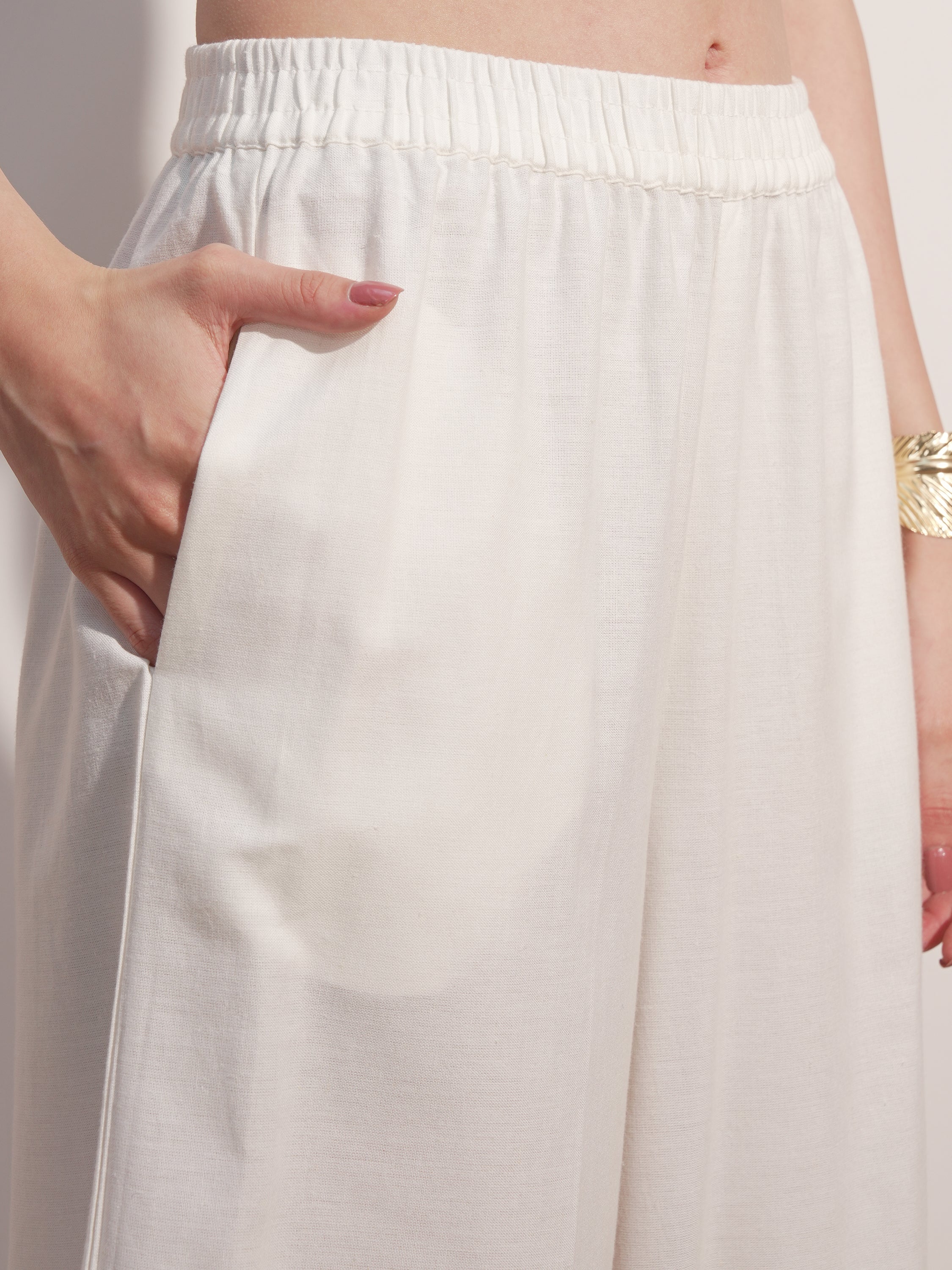 Vara By Vishudh Women White Top With Trouser - White - Image 6
