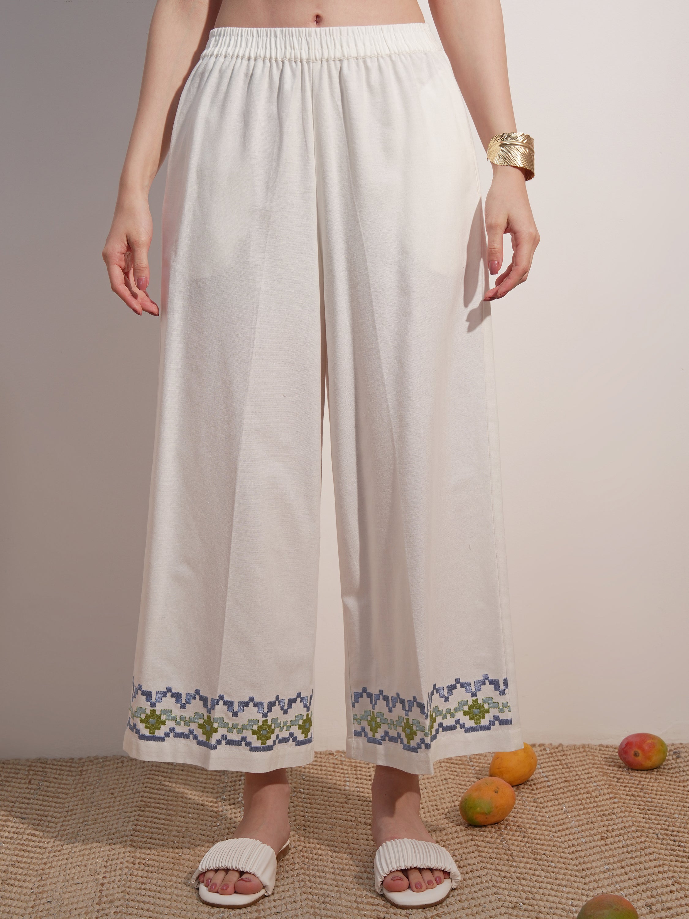 Vara By Vishudh Women White Top With Trouser - White - Image 8