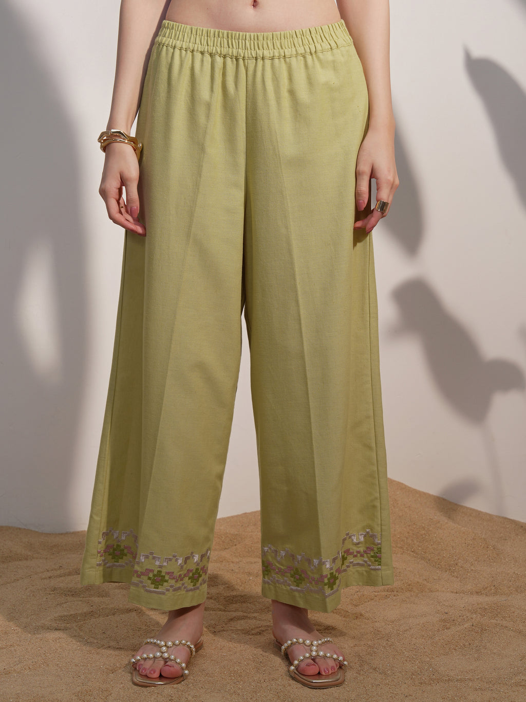 Vara By Vishudh Women Green Top With Trouser - Green - Image 7