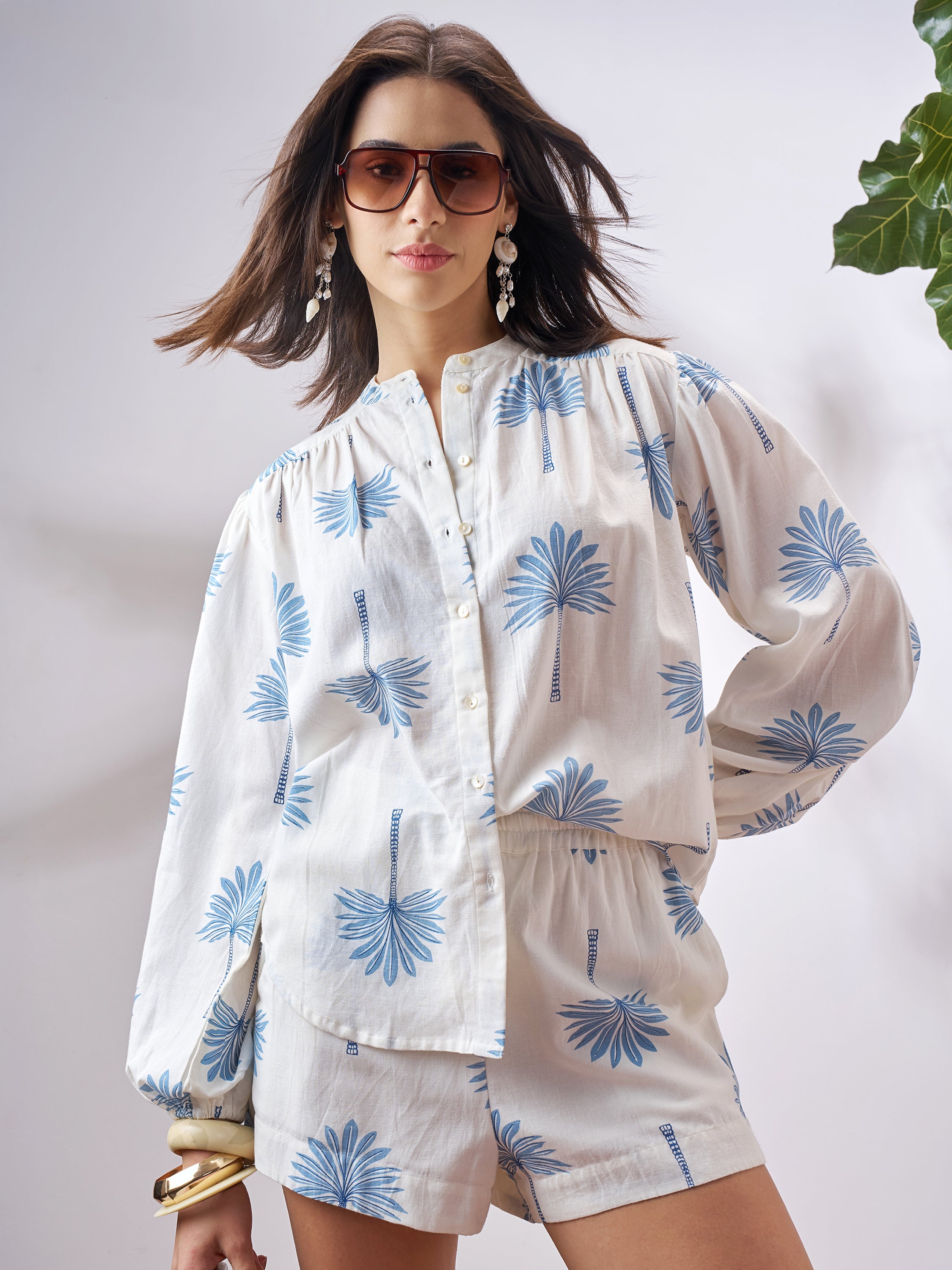 Vara By Vishudh Women Off White Shirt With Shorts Co-Ords - Off White - Image 1