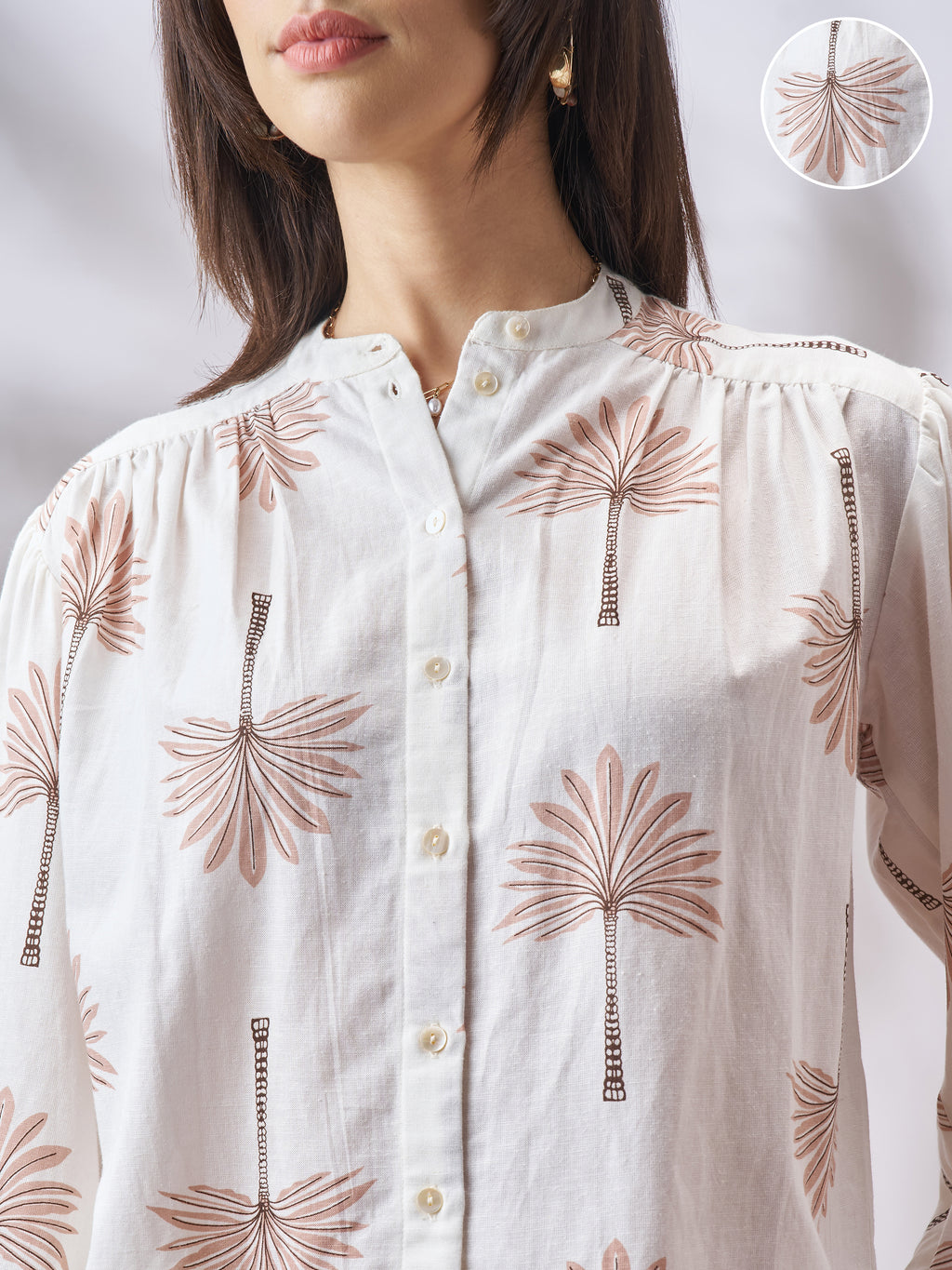 Vara By Vishudh Women Tan Shirt With Shorts Co-Ords - Tan - Image 5