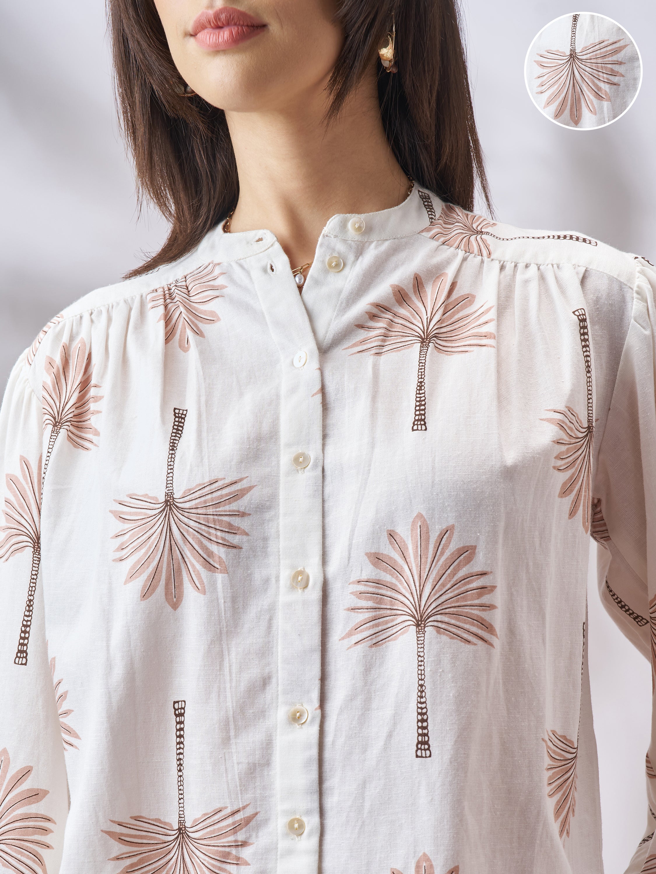 Vara By Vishudh Women Tan Shirt With Shorts Co-Ords - Tan - Image 5