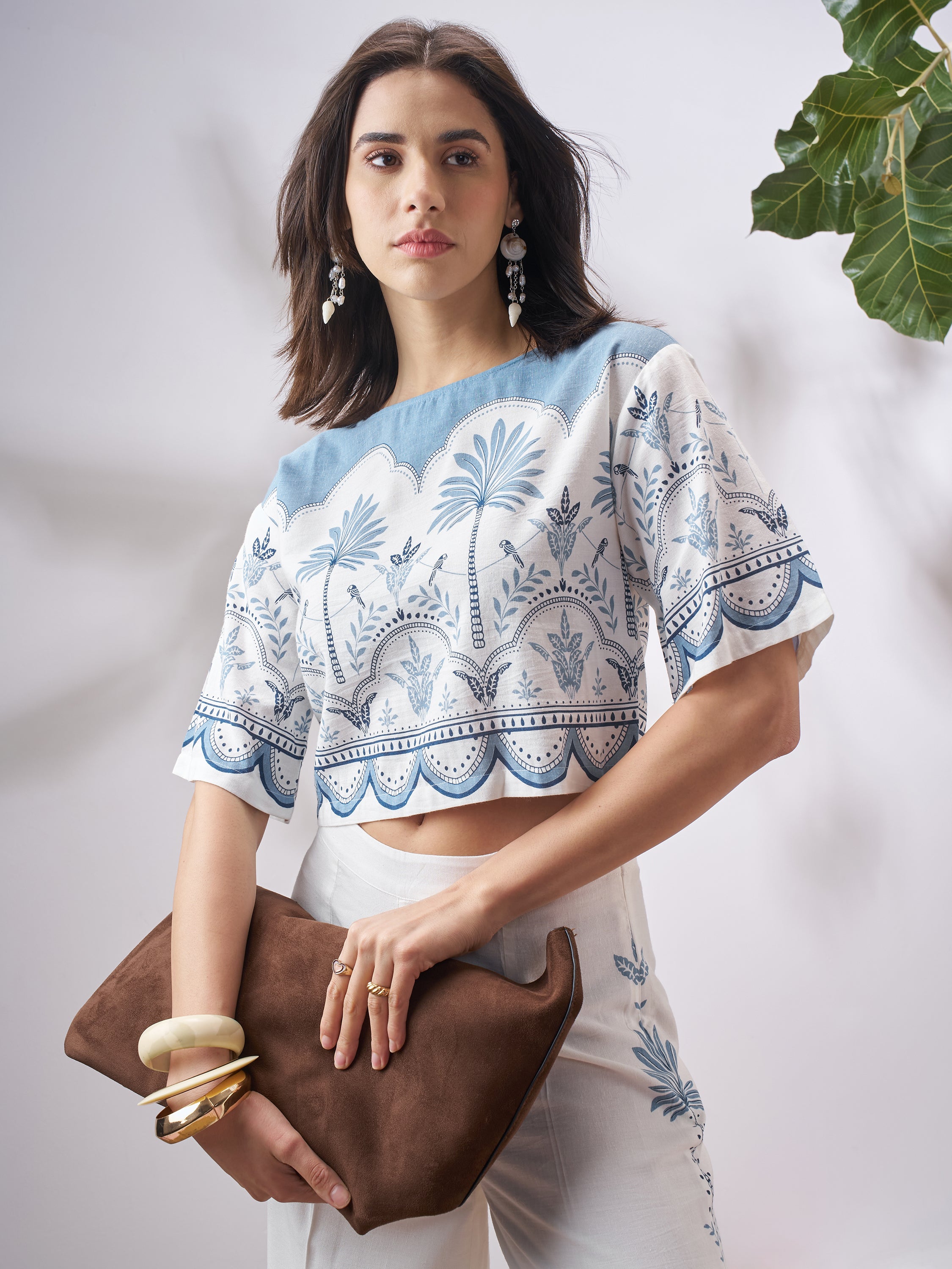 Vara By Vishudh Women Off White Top With Palazzo Co-Ords - Off White - Image 1