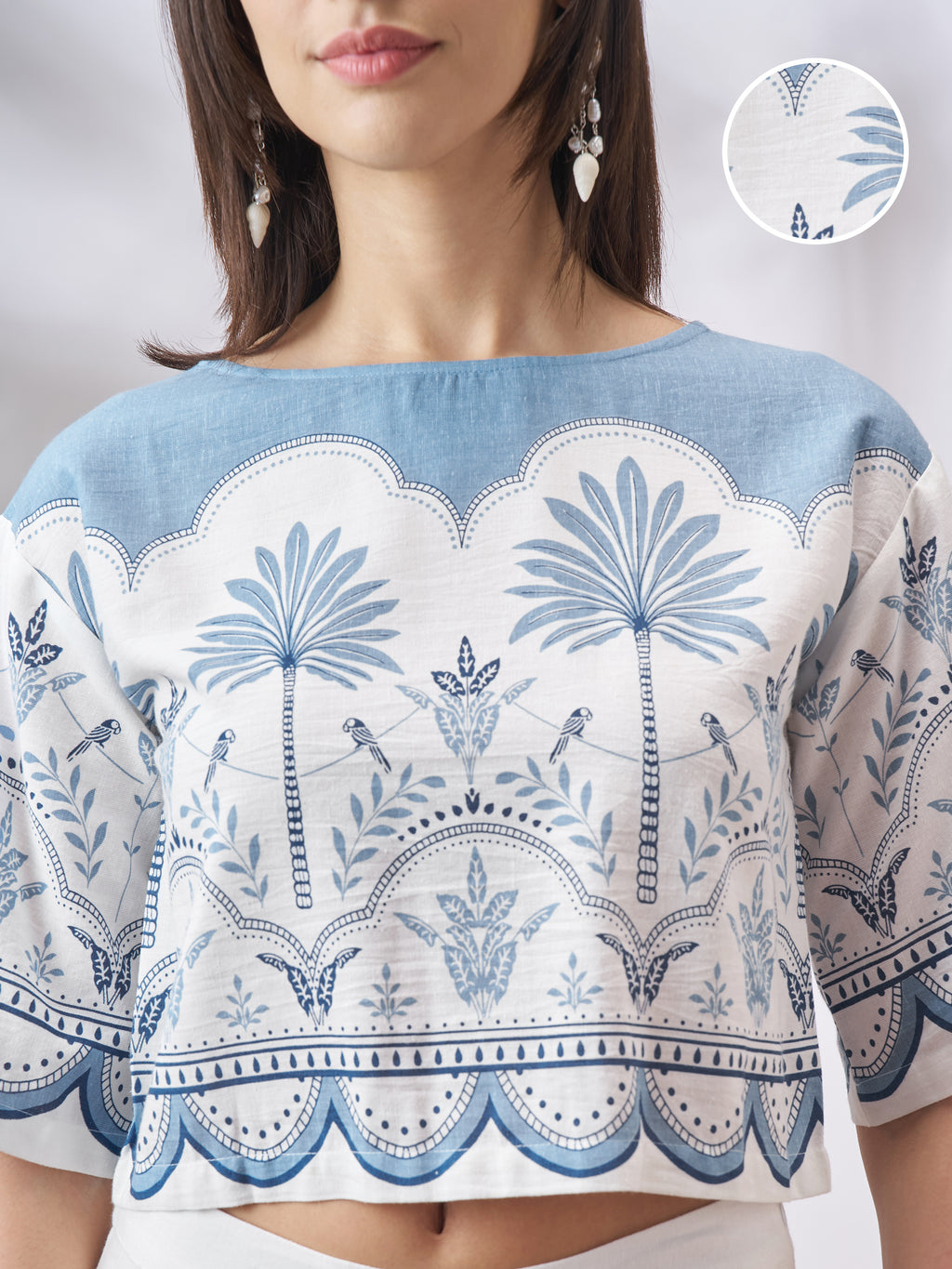 Vara By Vishudh Women Off White Top With Palazzo Co-Ords - Off White - Image 5