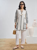 Vara By Vishudh Women White Top With Trouser Co-Ords - White - Image 1