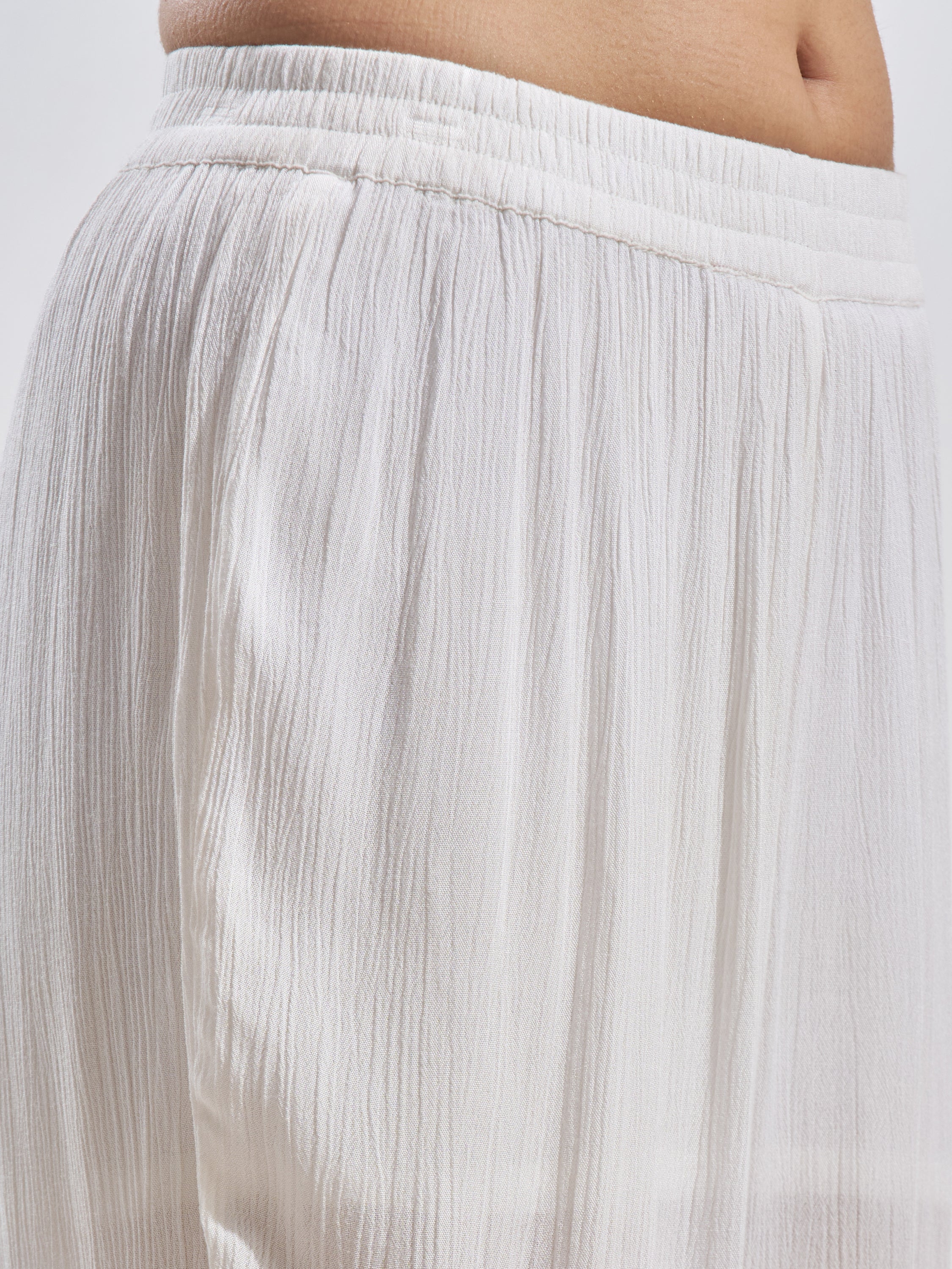 Vara By Vishudh Women White Top With Trouser Co-Ords - White - Image 7