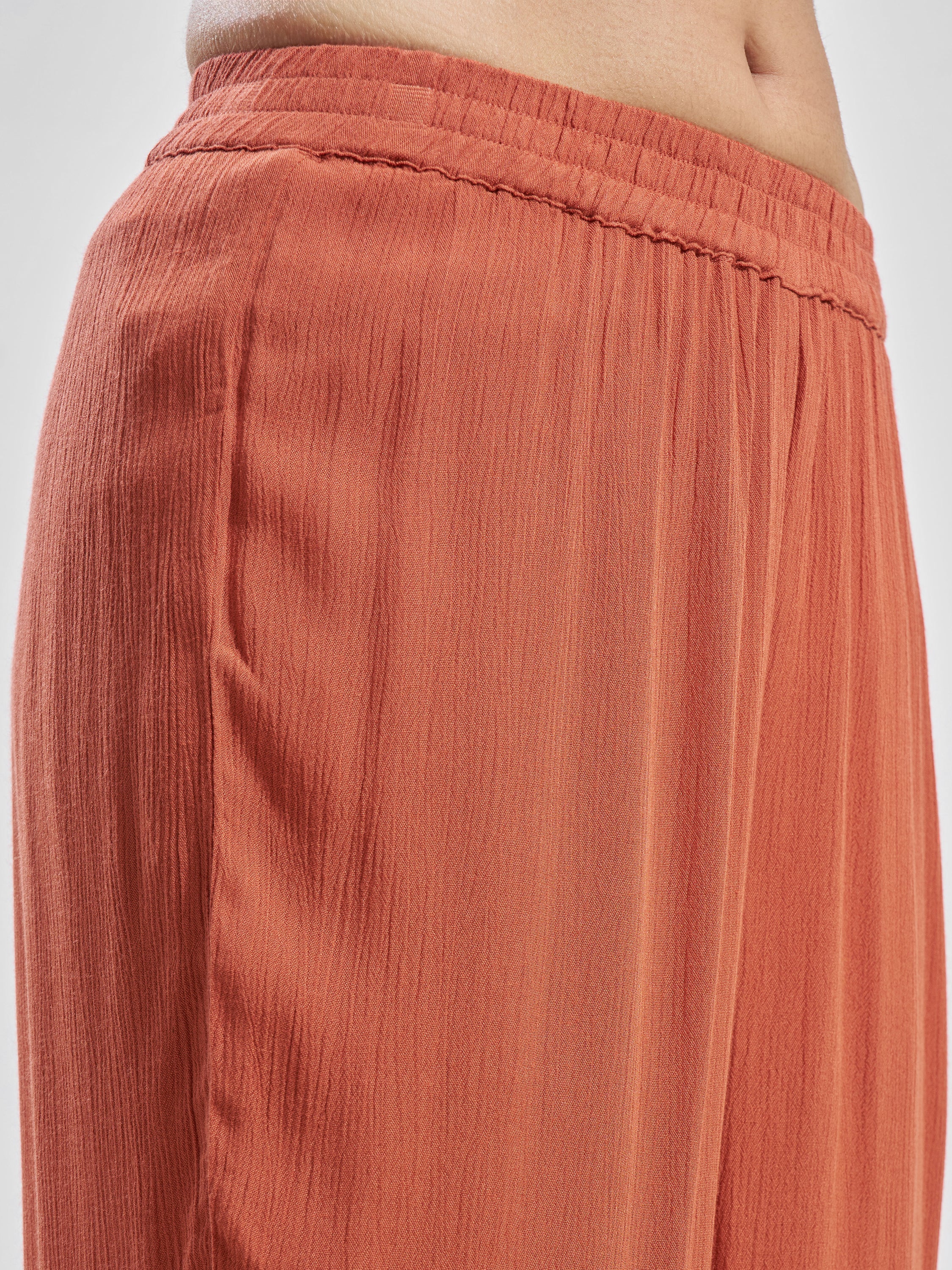Vara By Vishudh Women Peach Top With Trouser Co-Ords - Peach - Image 6