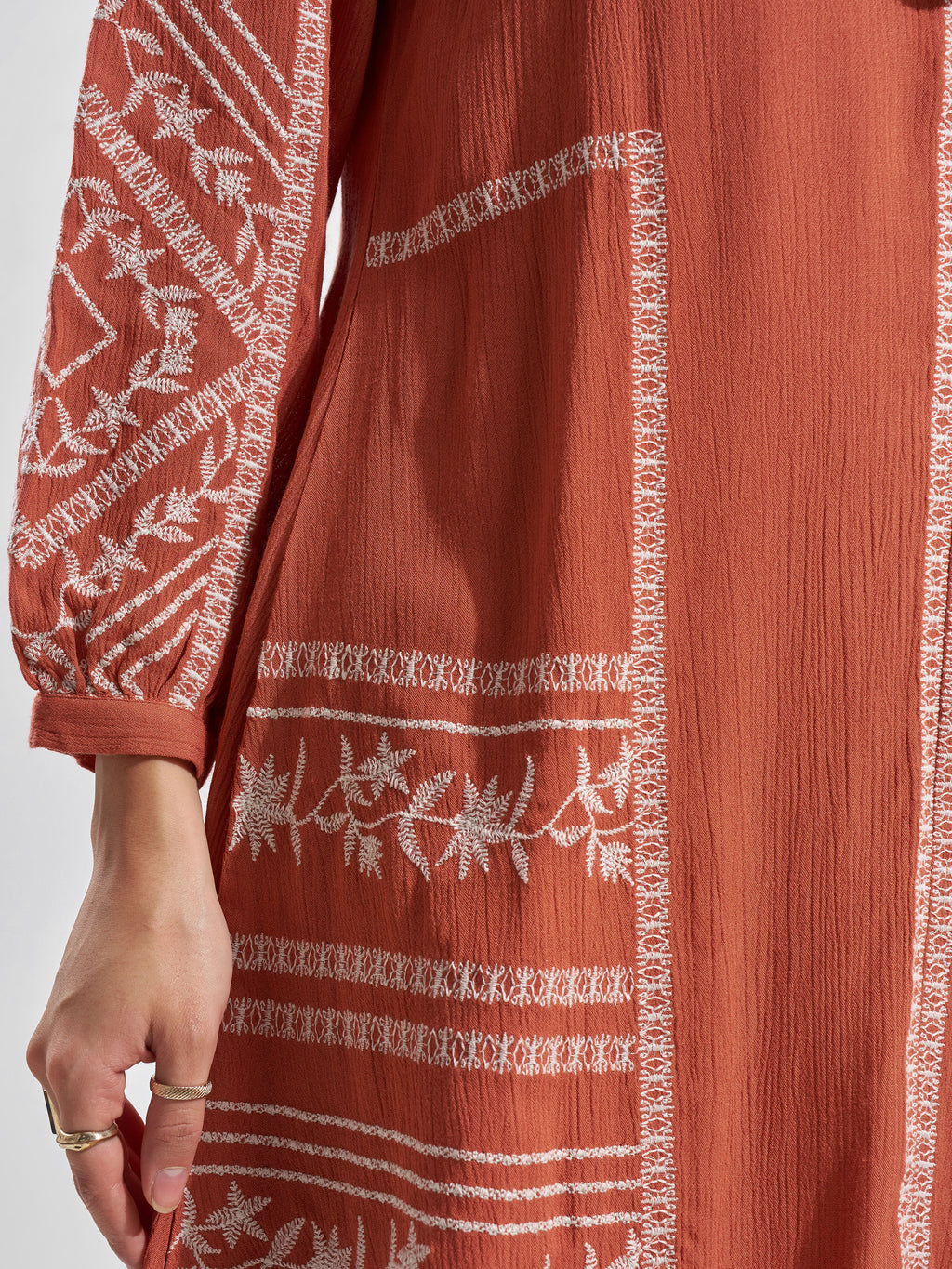 Vara By Vishudh Women Peach Top With Trouser Co-Ords - Peach - Image 8