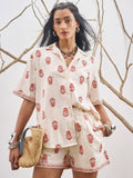 Vara By Vishudh Women Off White Shirt With Shorts - Off White - Image 1