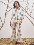 Vara By Vishudh Women Off White Shirt With Trouser - Off White - Image 1