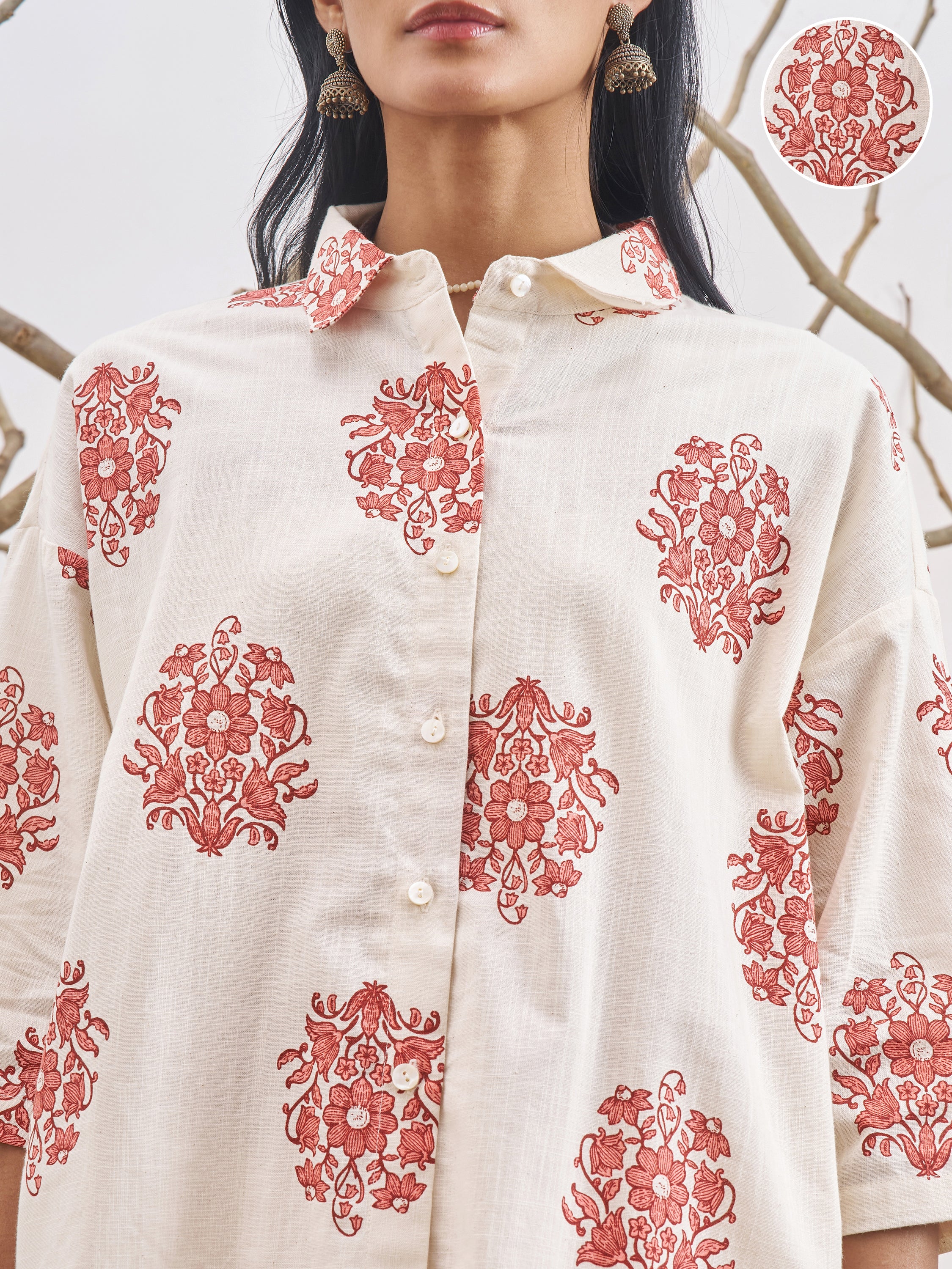 Vara By Vishudh Women Off White Shirt With Trouser - Off White - Image 5