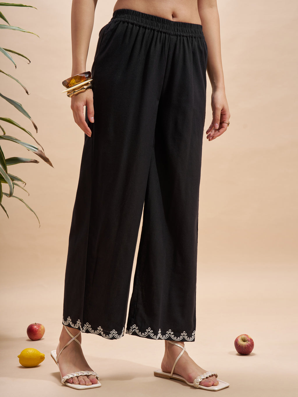 Vara By Vishudh Women Black Top With Trouser Co-Ords - Black - Image 9
