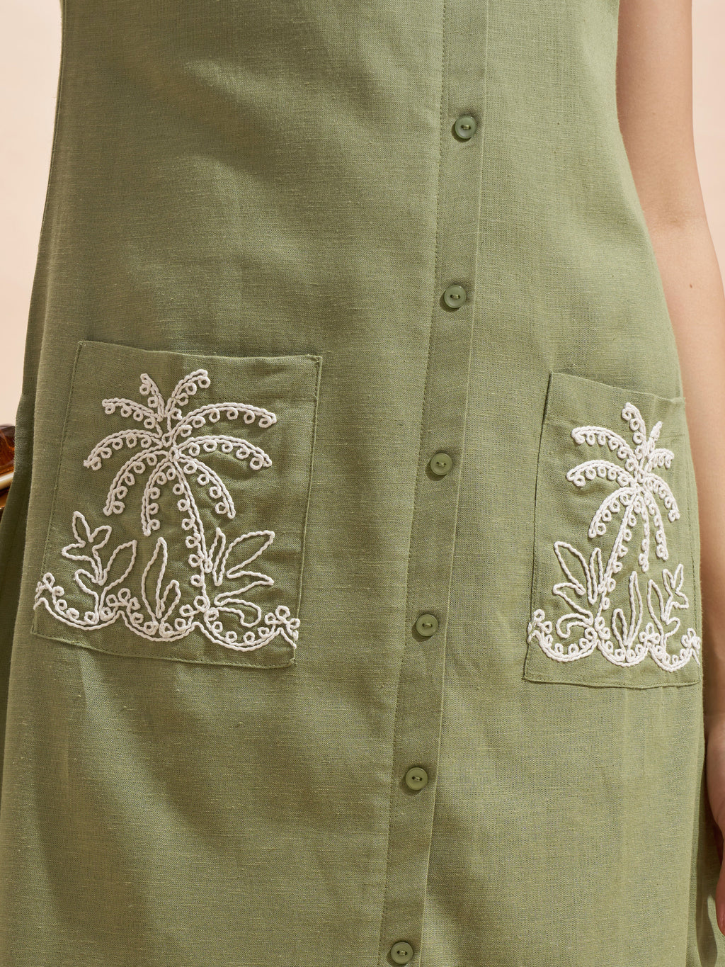 Vara By Vishudh Women Olive Top With Trouser Co-Ords - Olive - Image 6