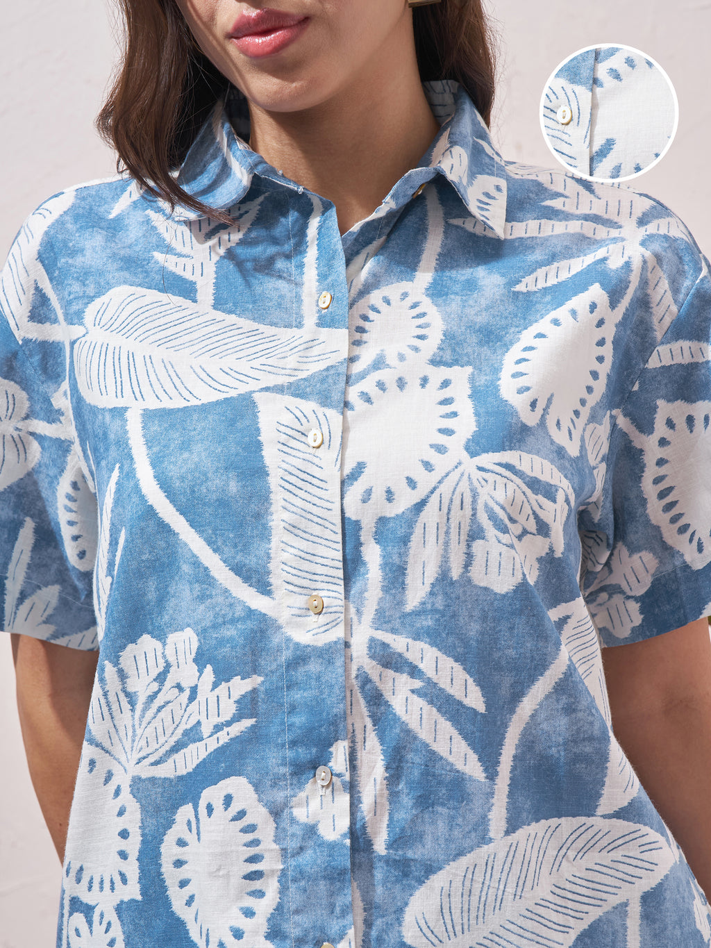 Vara By Vishudh Women Blue Shirt With Shorts Co-Ords - Blue - Image 5