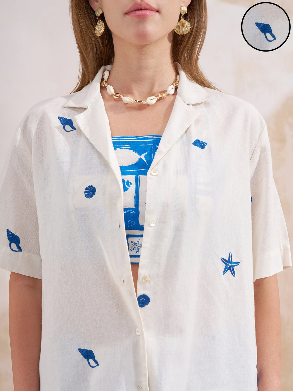 Vara By Vishudh Women Blue Shirt With Shorts Co-Ords