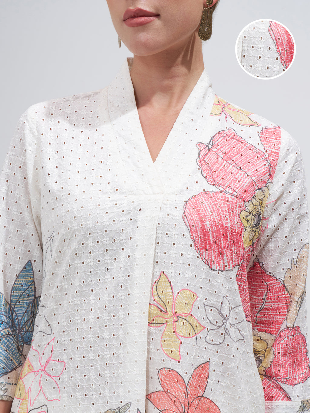 Vara By Vishudh Women Off White Shirt With Palazzo Co-Ords - Off White - Image 5