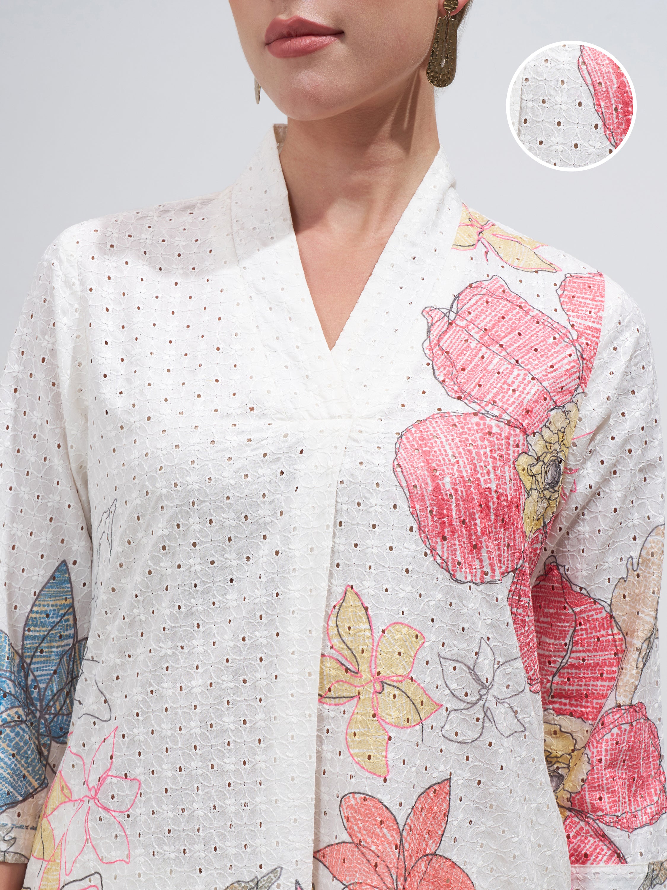 Vara By Vishudh Women Off White Shirt With Palazzo Co-Ords - Off White - Image 5