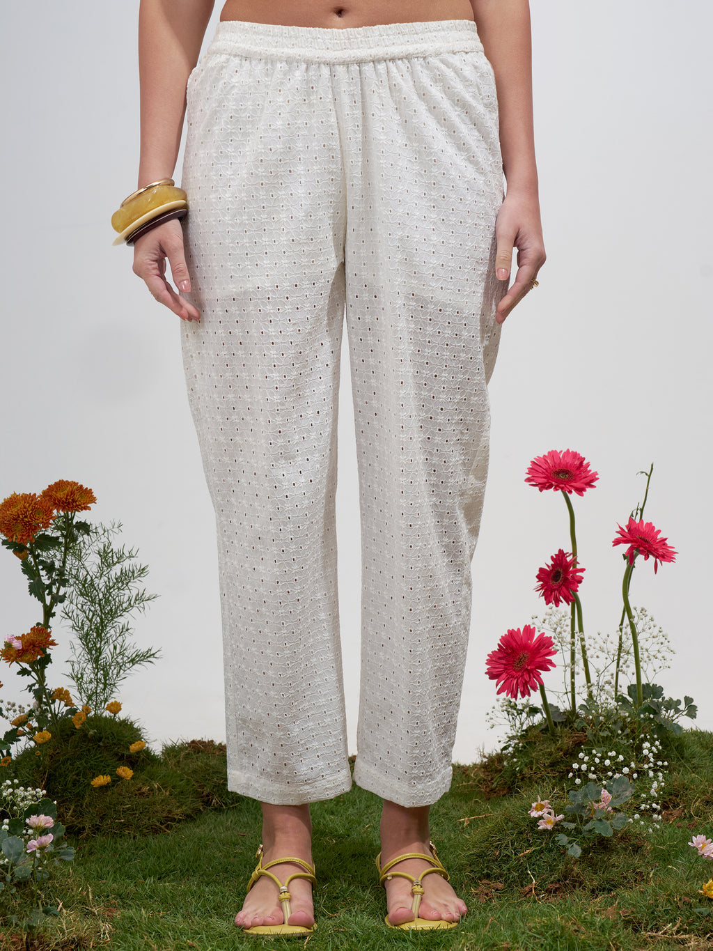 Vara By Vishudh Women Off White Shirt With Palazzo Co-Ords - Off White - Image 6