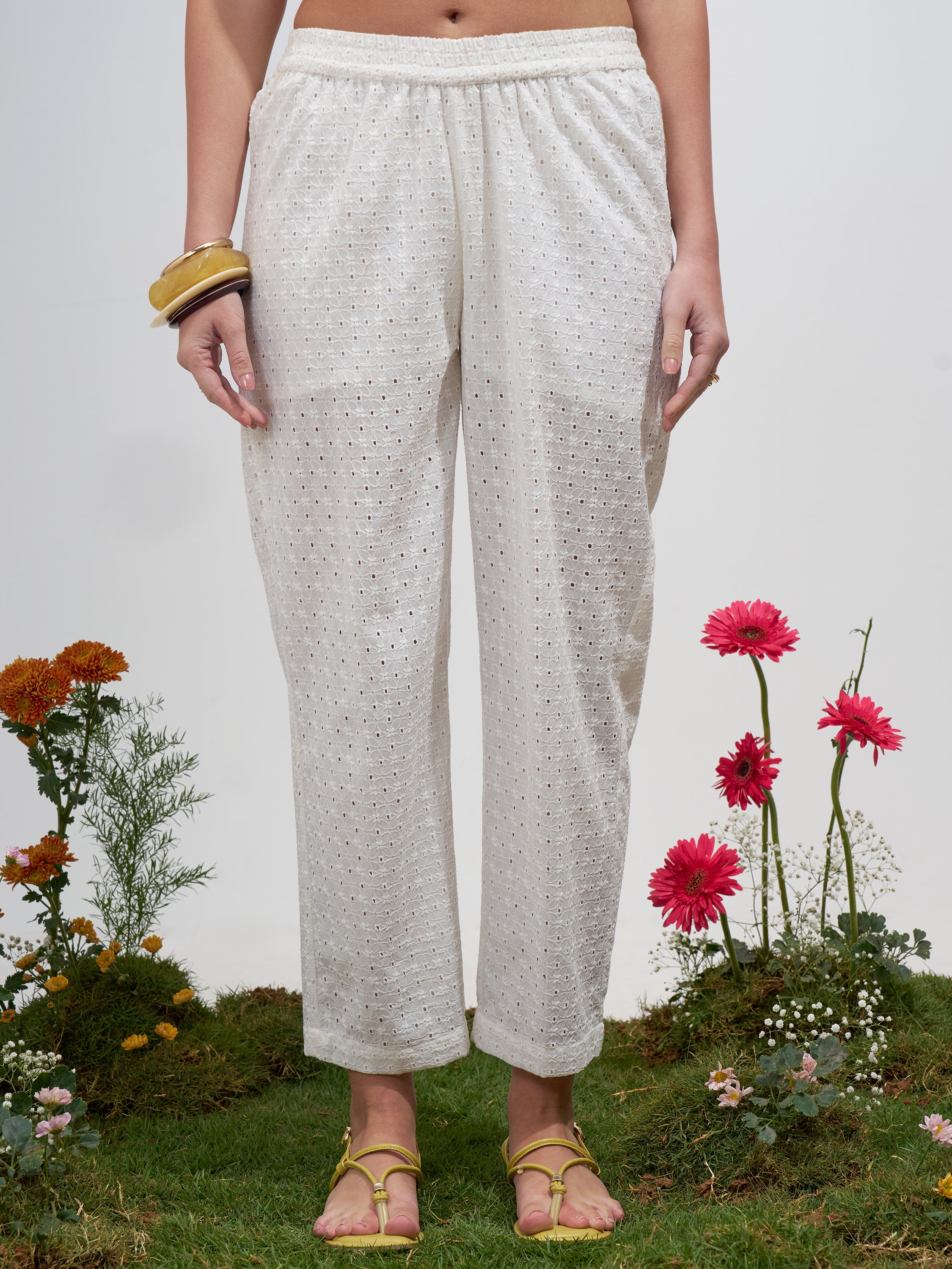 Vara By Vishudh Women Off White Shirt With Palazzo Co-Ords - Off White - Image 6