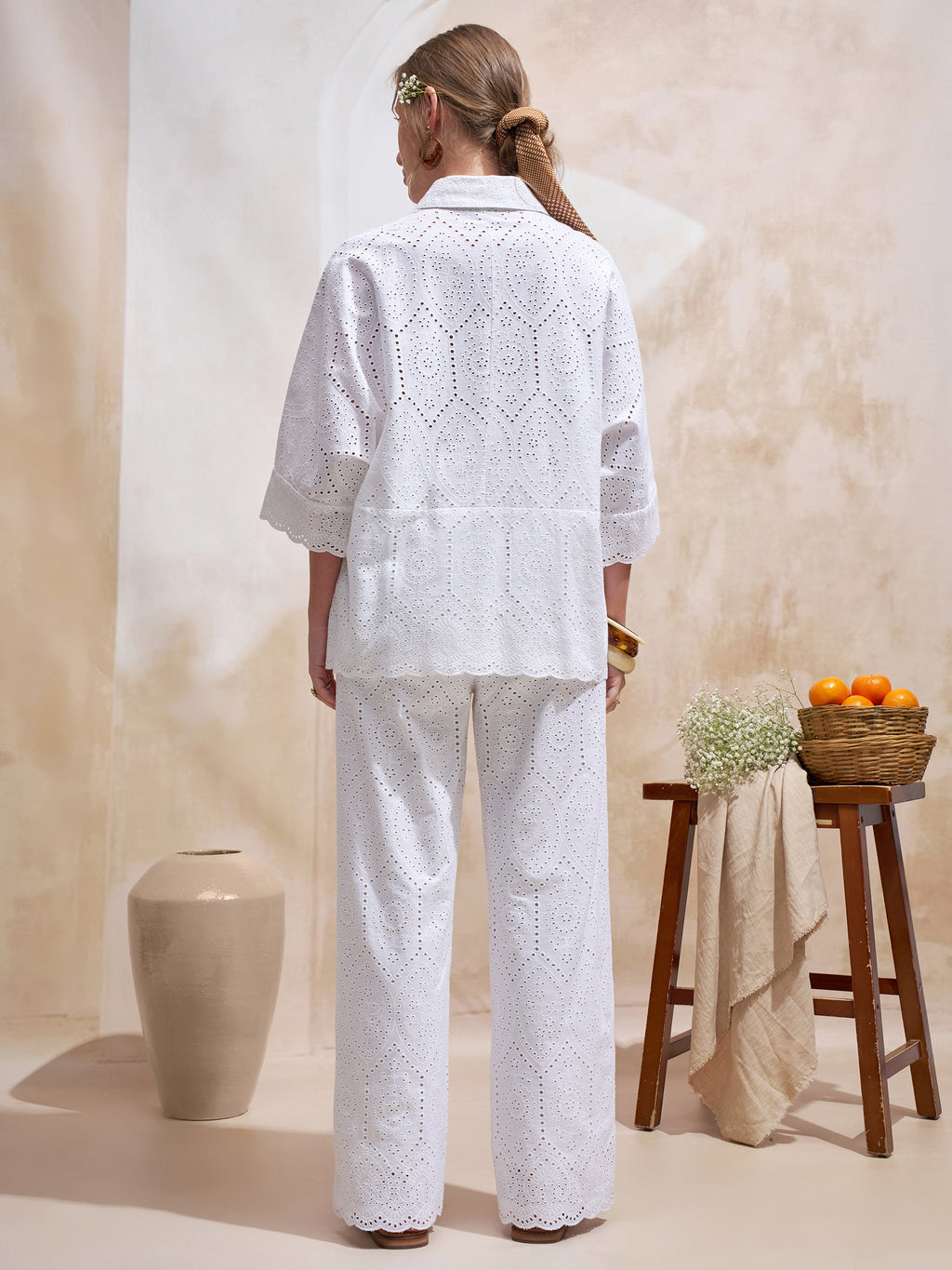 Vara By Vishudh Women White Shirt With Trouser Co-Ords - White - Image 3