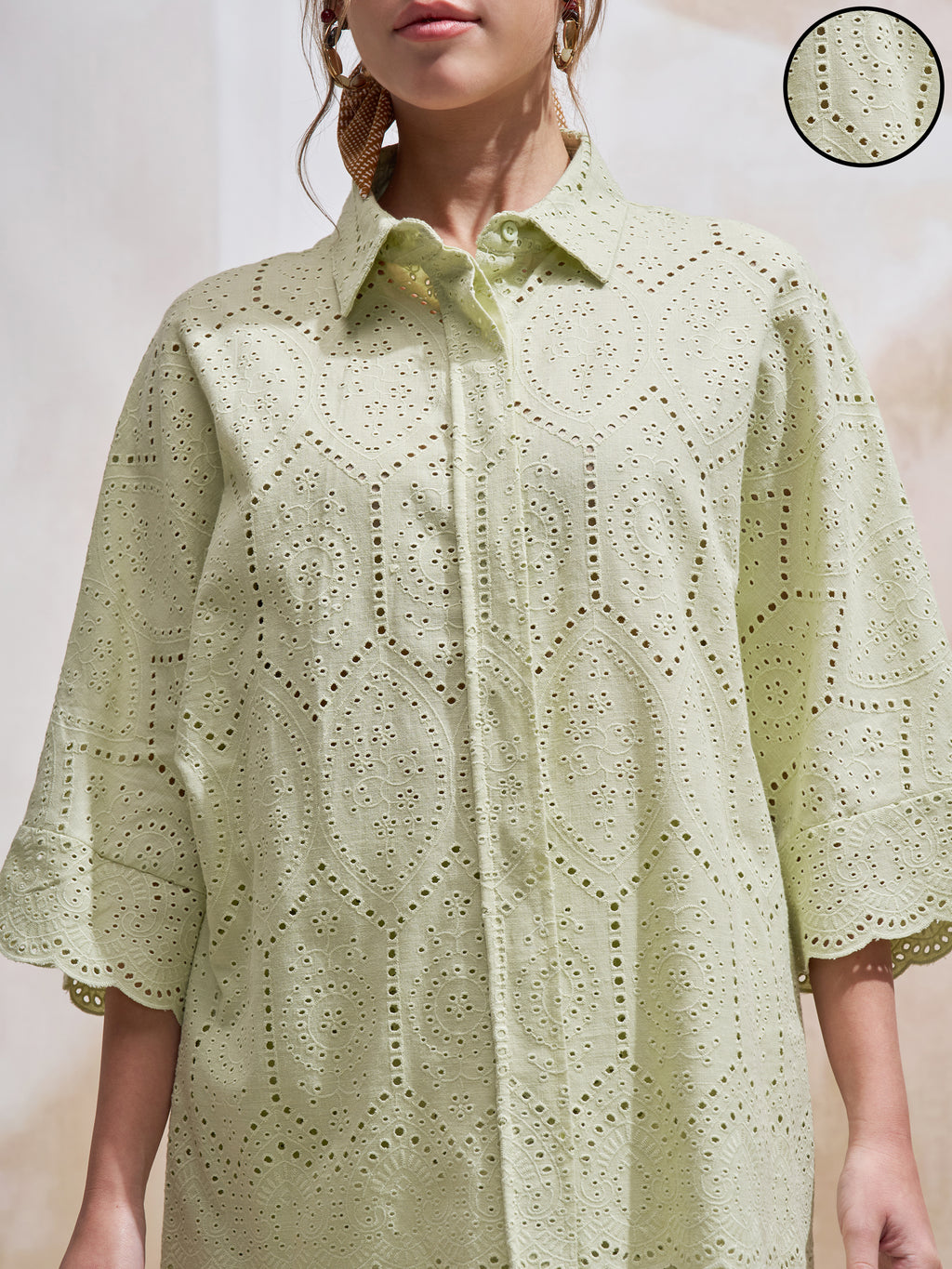 Vara By Vishudh Women Green Shirt With Trouser Co-Ords - Green - Image 5