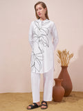 Vara By Vishudh Women White Tunic With Trouser Co-Ords