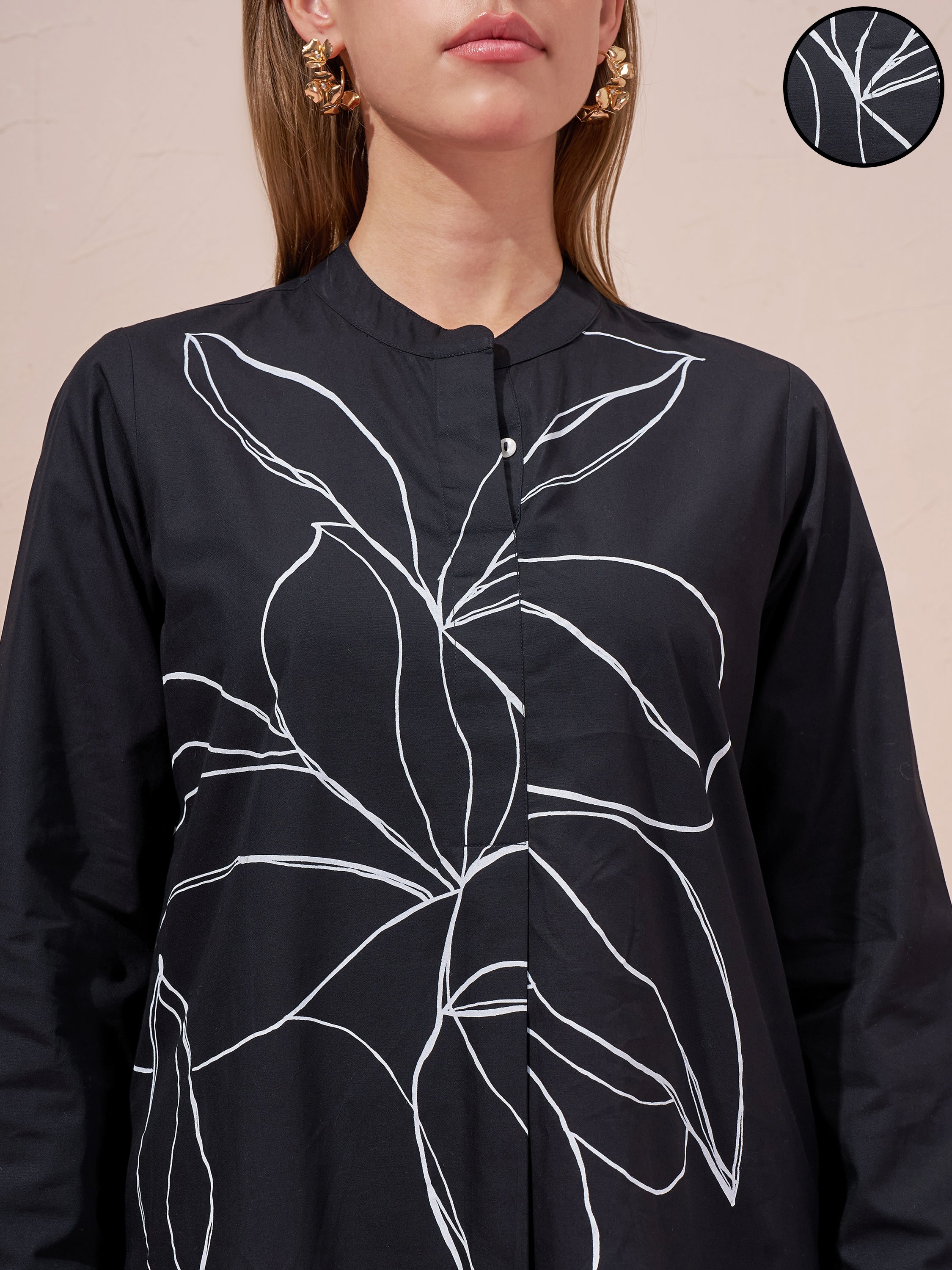Vara By Vishudh Women Black Tunic With Trouser Co-Ords