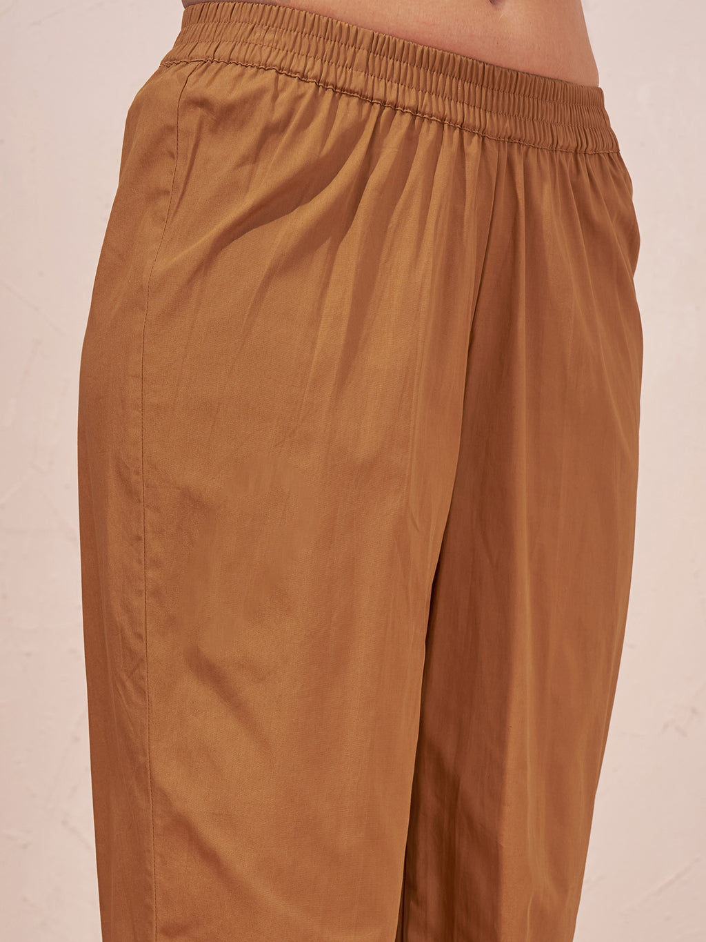 Vara By Vishudh Women Brown Tunic With Trouser Co-Ords