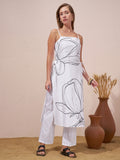 Vara By Vishudh Women White Printed Kurta With Trouser
