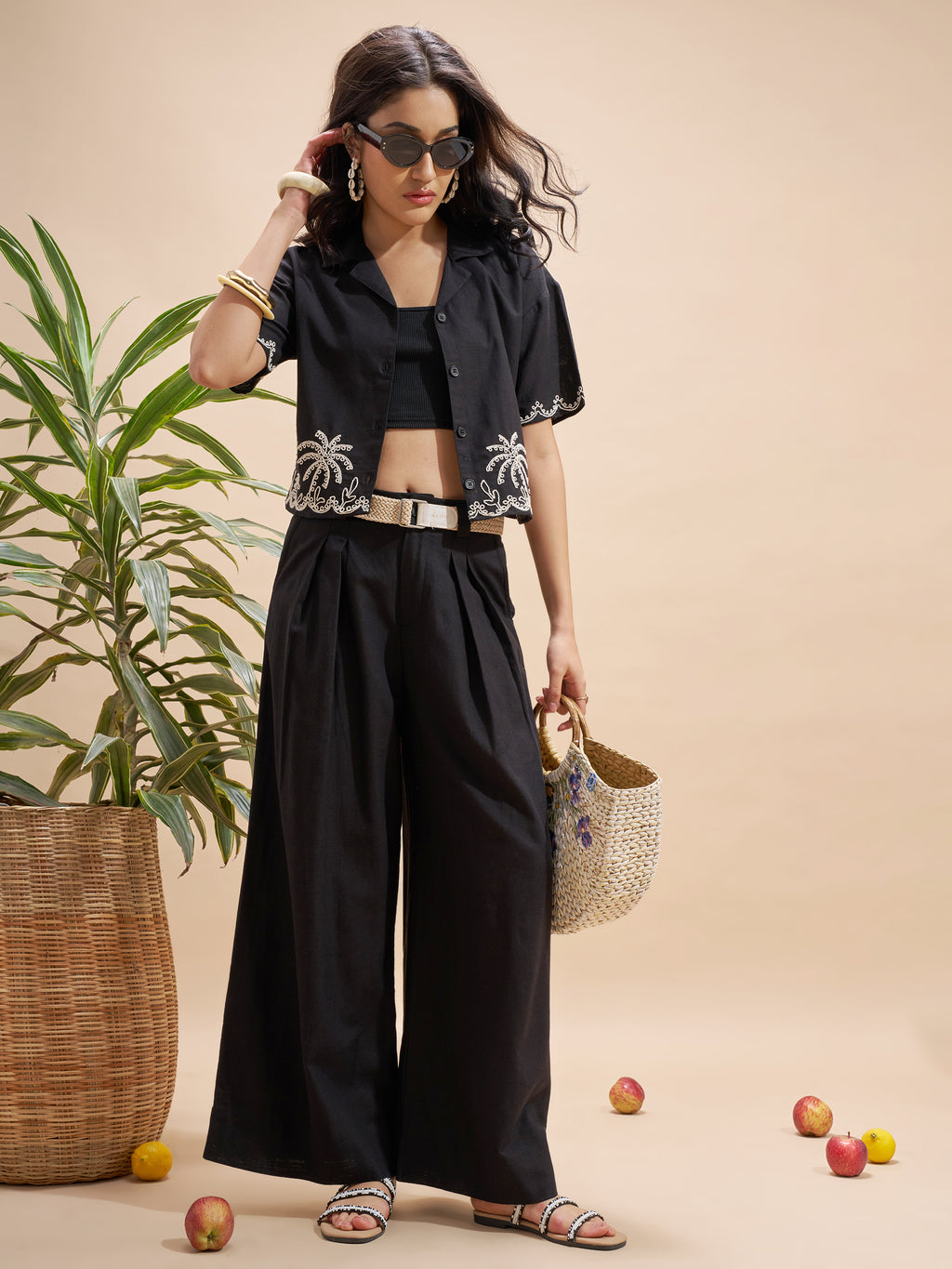 Vara By Vishudh Women Black Embroidered Regular Top - Black - Image 7