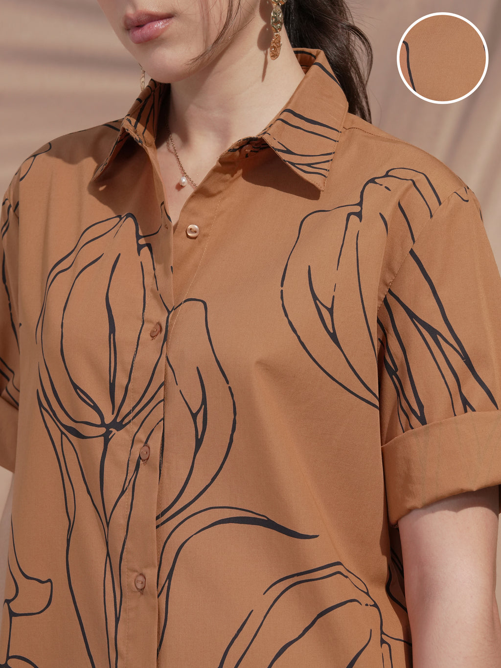 Vara By Vishudh Women Brown Printed Kurta With Trouser - Brown - Image 5