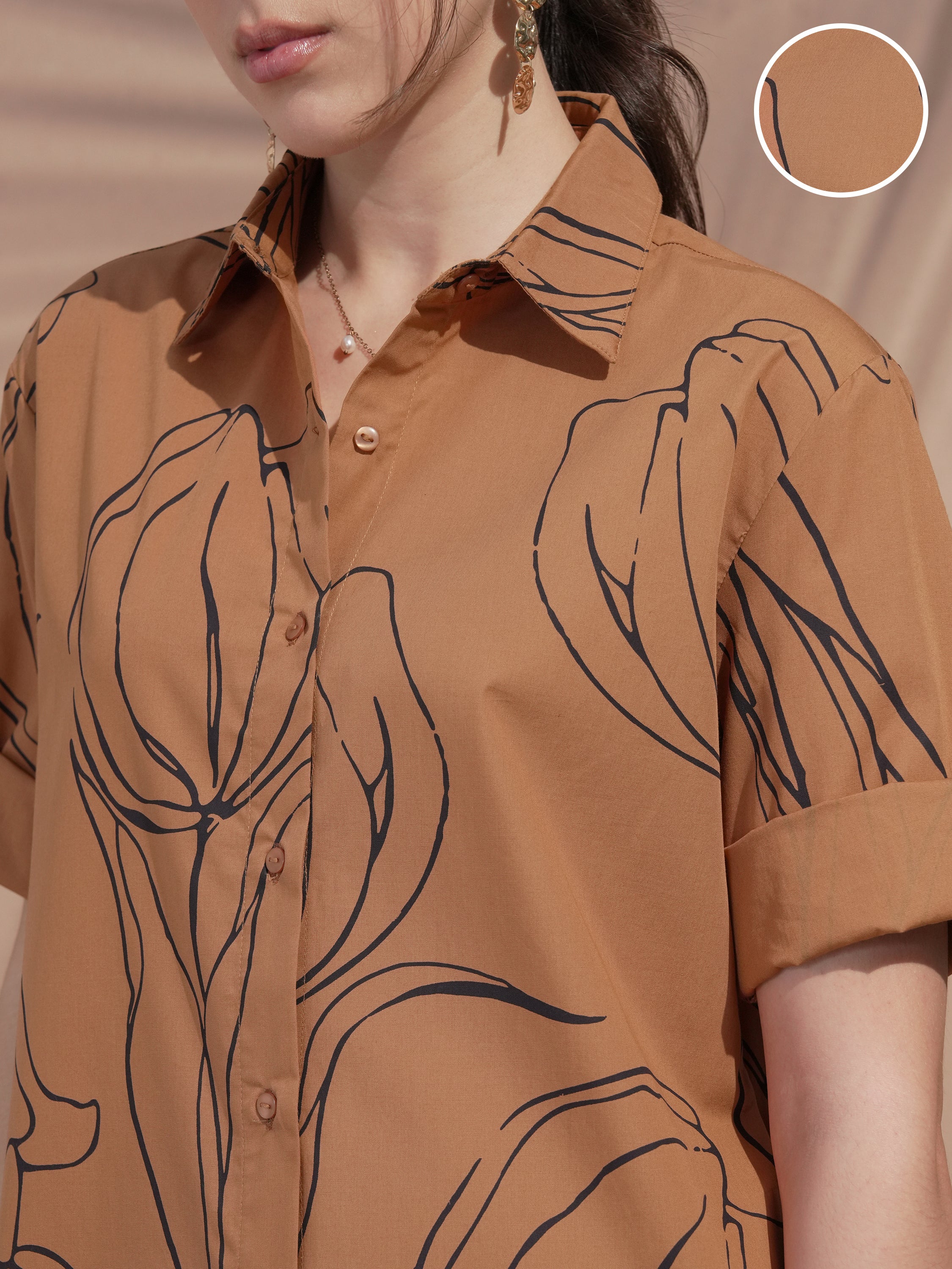 Vara By Vishudh Women Brown Printed Kurta With Trouser - Brown - Image 5
