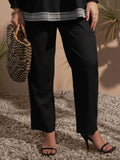 Vara By Vishudh Women Black Solid Regular Fit Casual Trouser - Black - Image 1