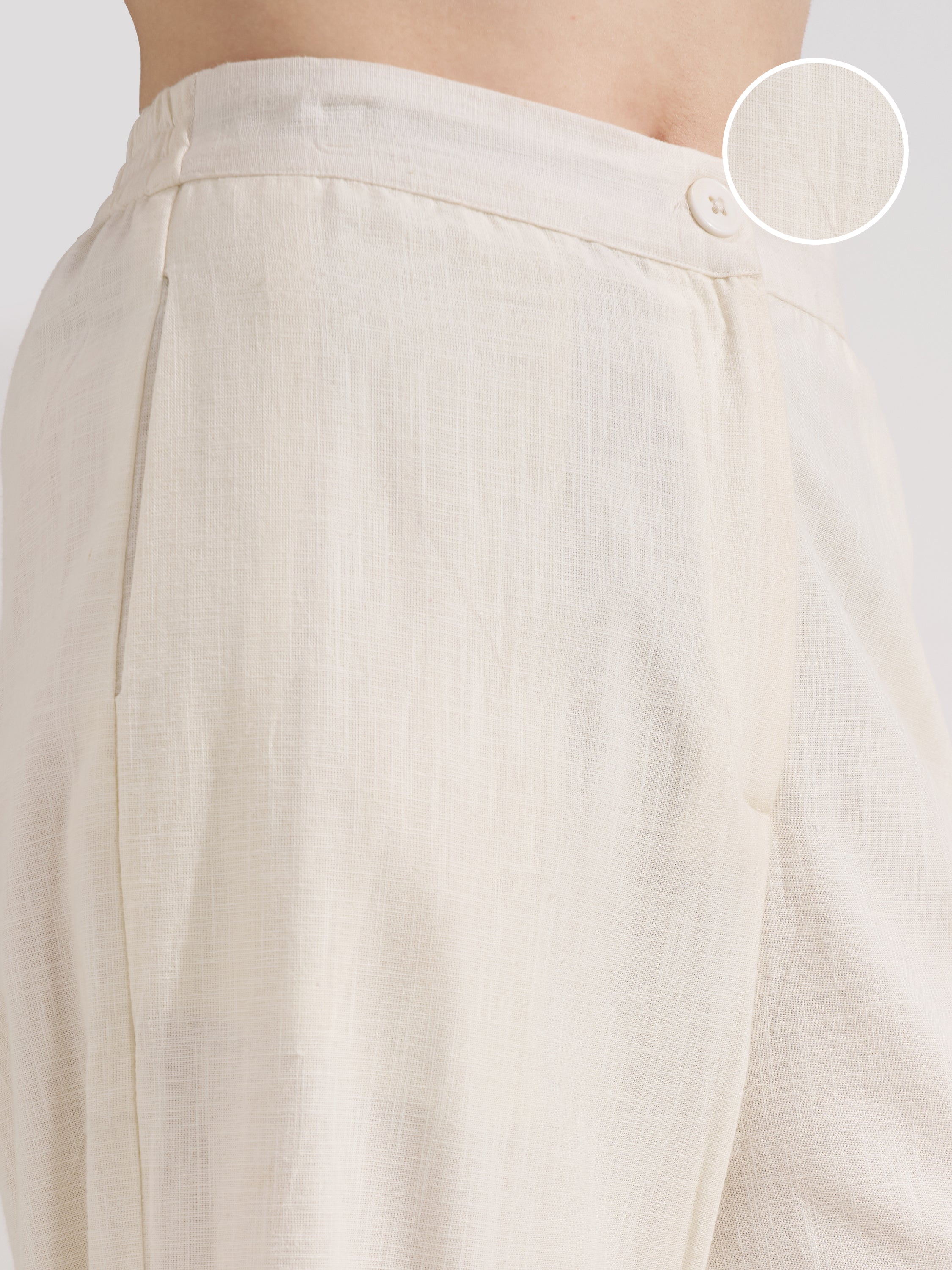 Vara By Vishudh Women Off White Straight Fit Trouser
