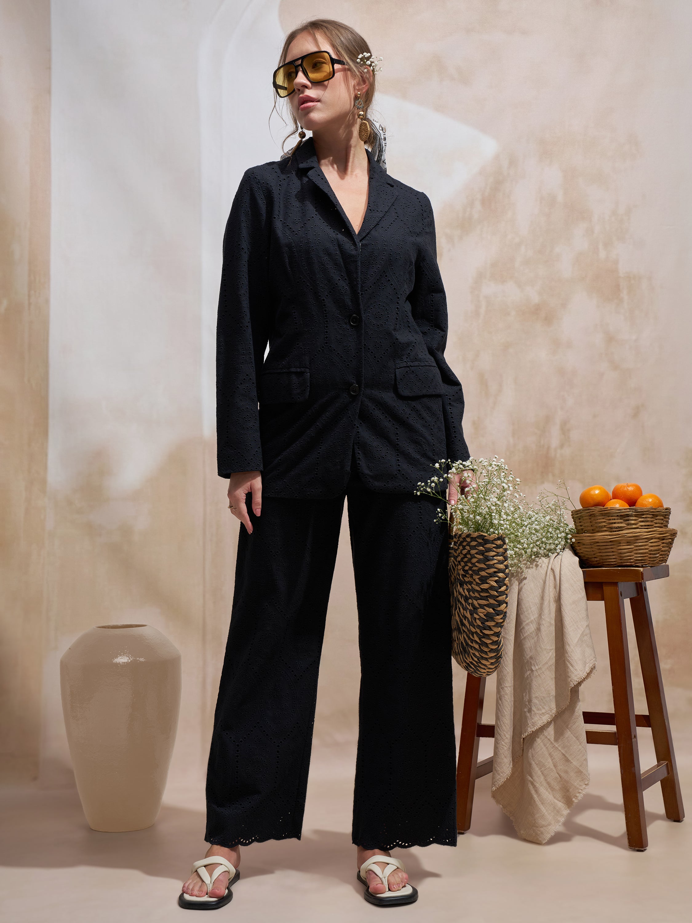Vara By Vishudh Women Black Regular Fit Casual Trouser - Black - Image 2