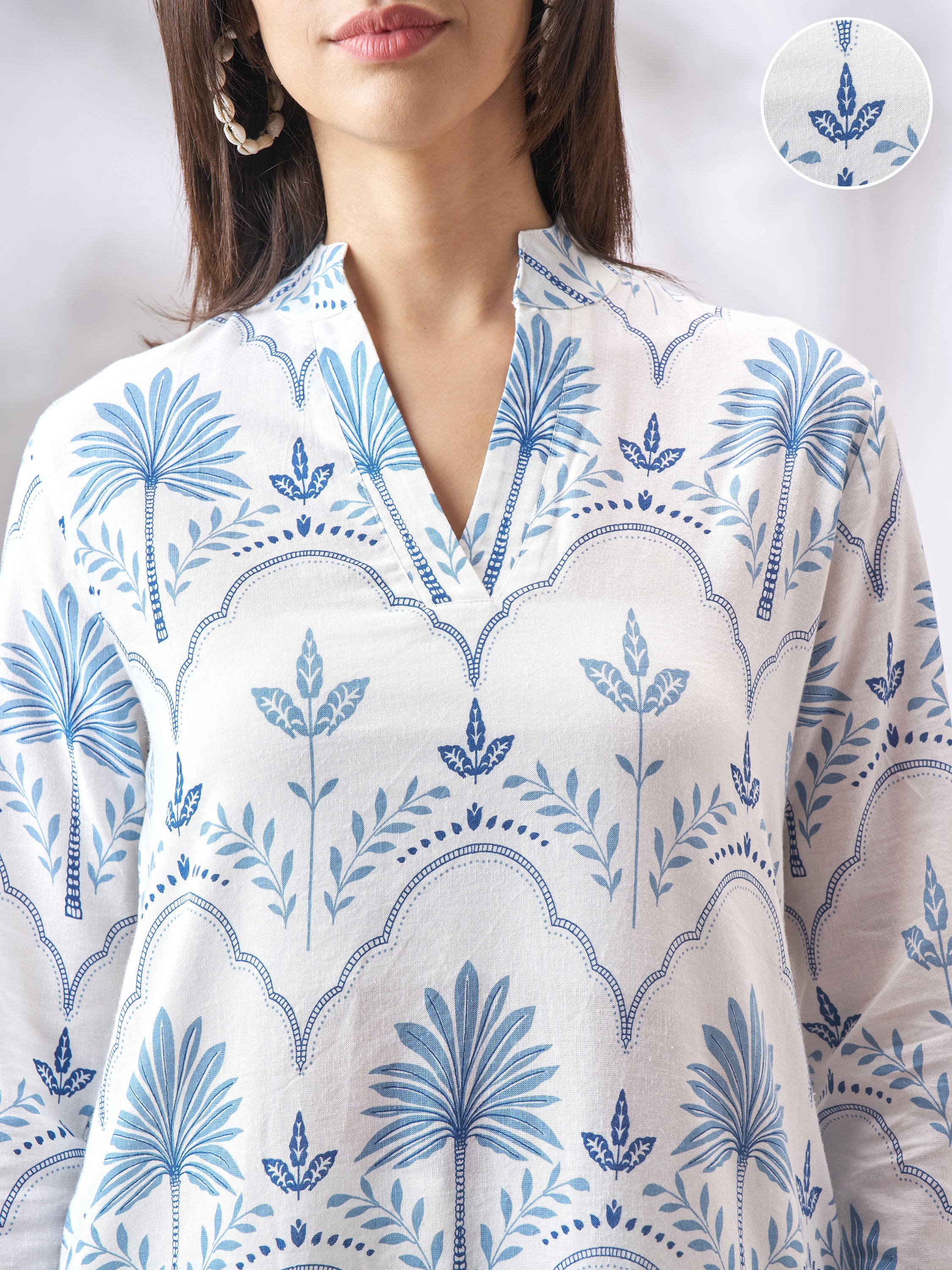 Vara By Vishudh Women Off White Printed Straight Kurta - Off White - Image 5